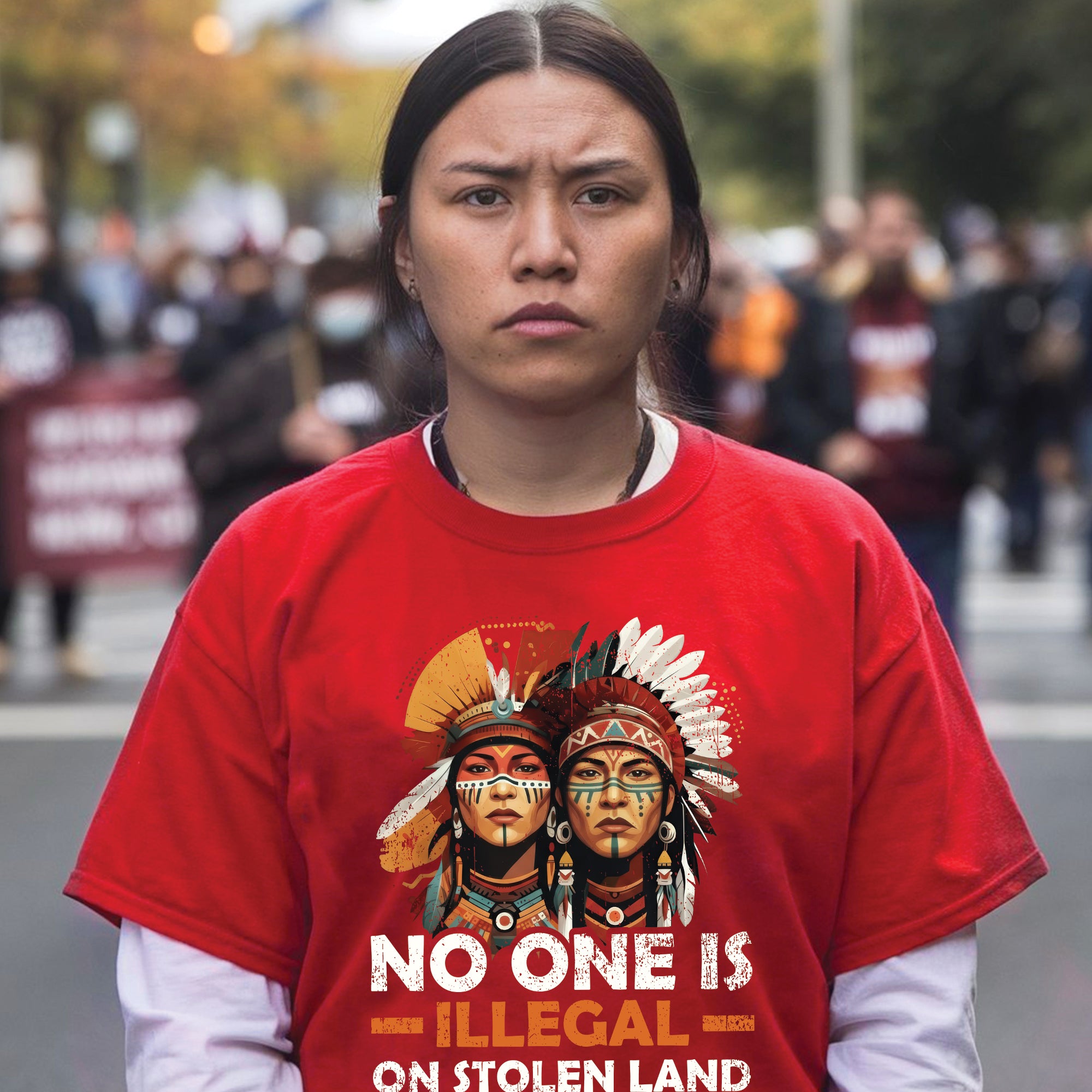 No One Is Illegal On Stolen Land - Unisex T-Shirt/T-Shirt V-Neck/Hoodie/Sweatshirt N87