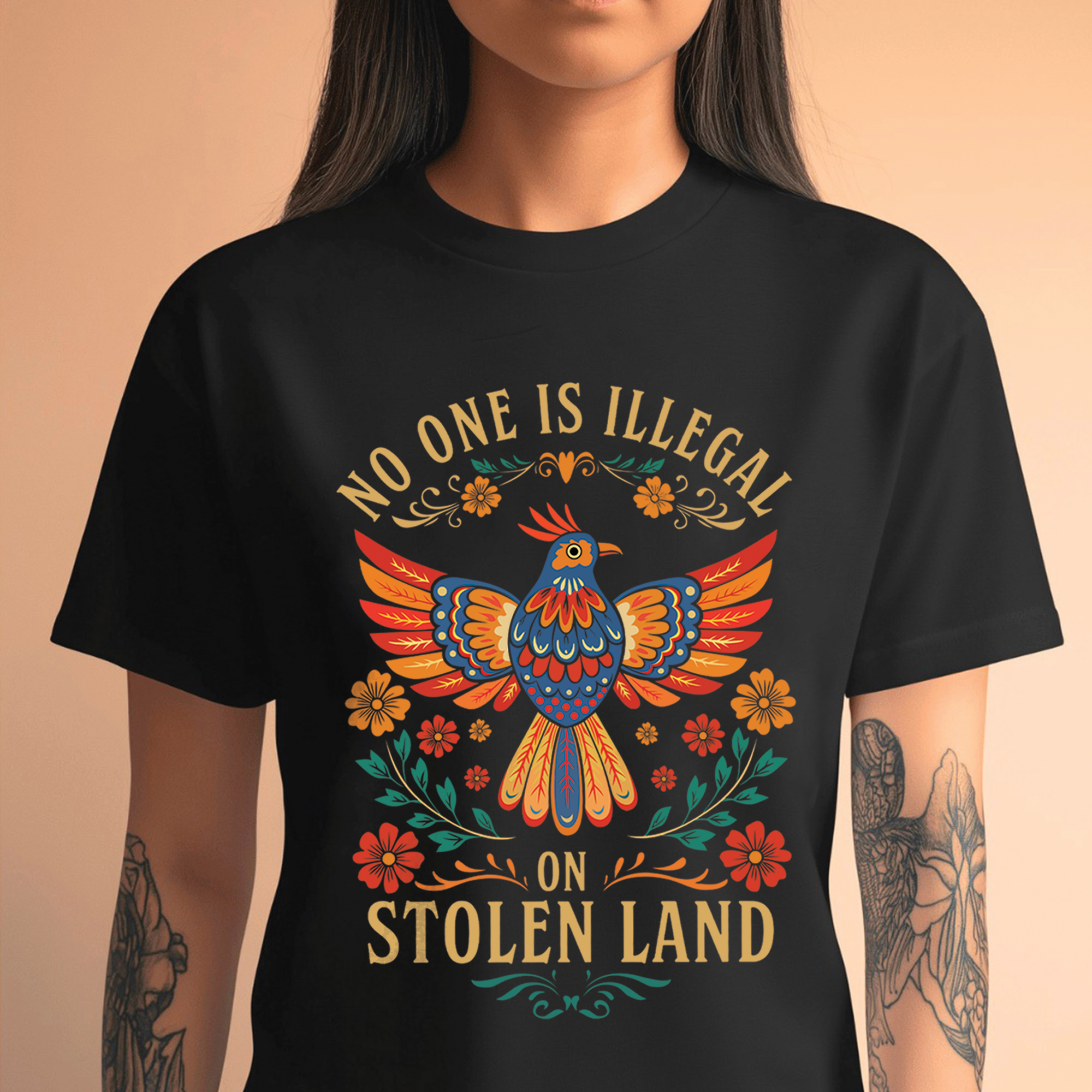 No One Is Illegal On Stolen Land - Unisex T-Shirt/T-Shirt V-Neck/Hoodie/Sweatshirt 169