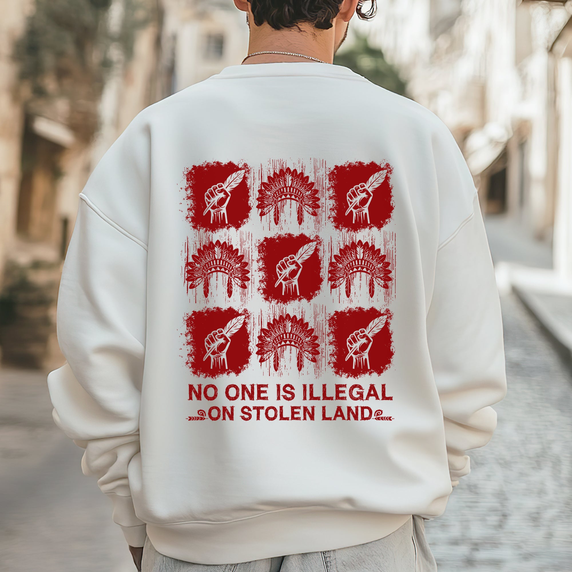 No One Is Illegal On Stolen Land - Unisex T-Shirt/T-Shirt V-Neck/Hoodie/Sweatshirt N100