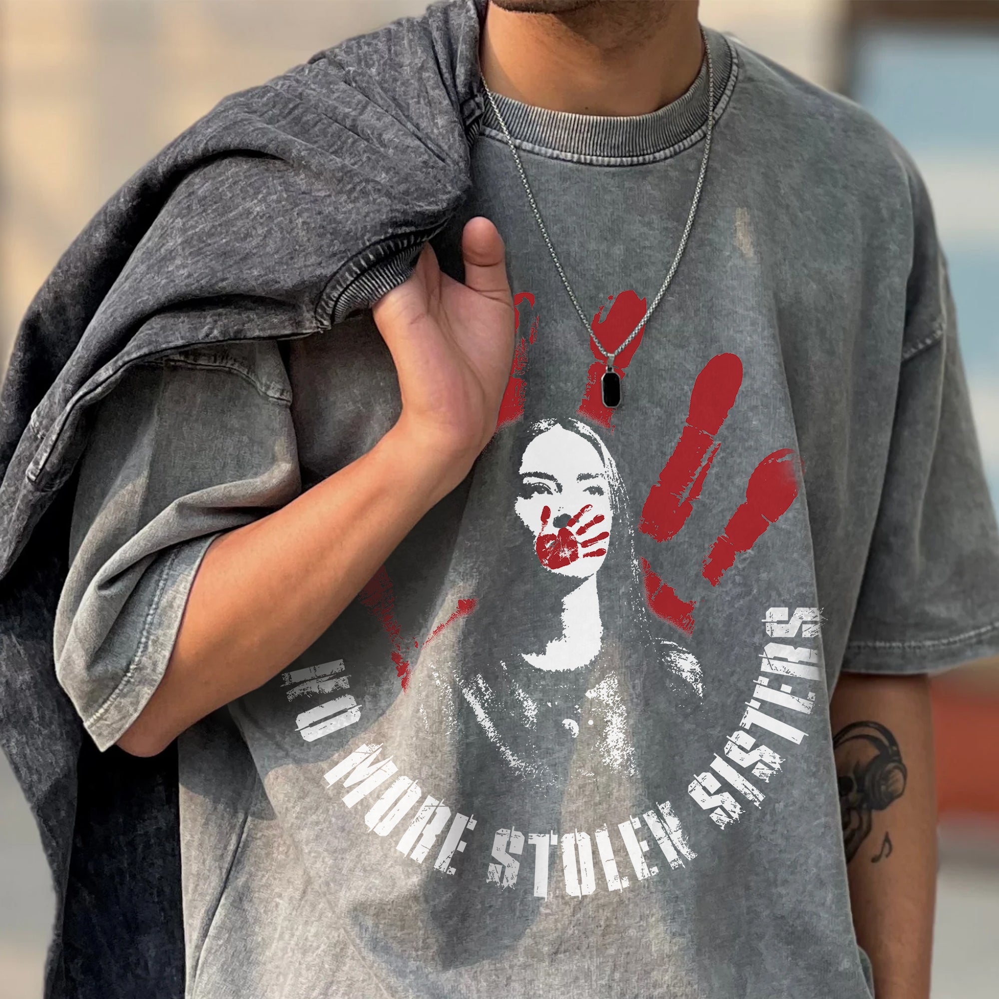 No More Stolen Sisters Unisex Mineral Washed T-Shirt