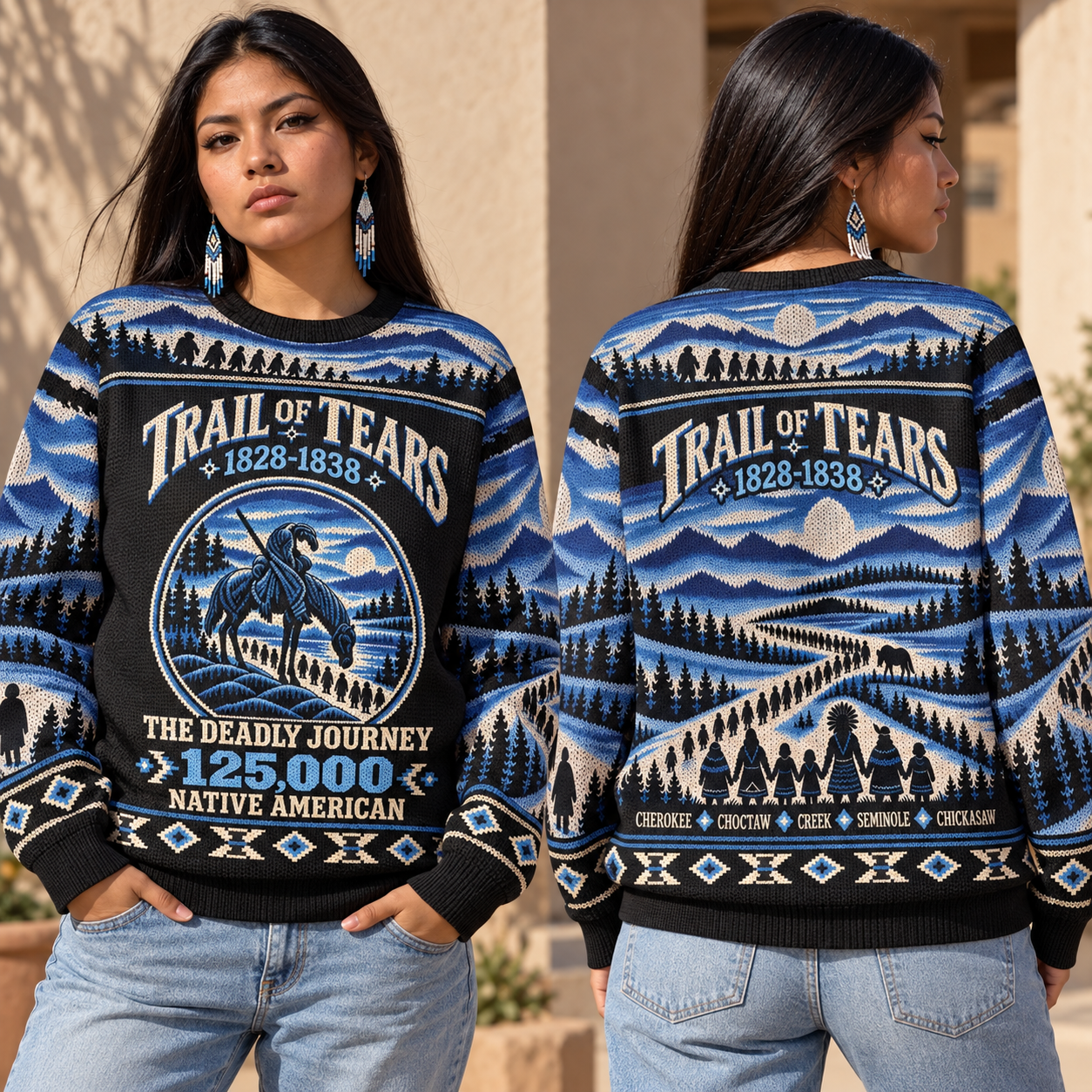 Trail of Tears – The Deadly Journey of 125,000 Native Americans Ugly Sweatshirt Unisex