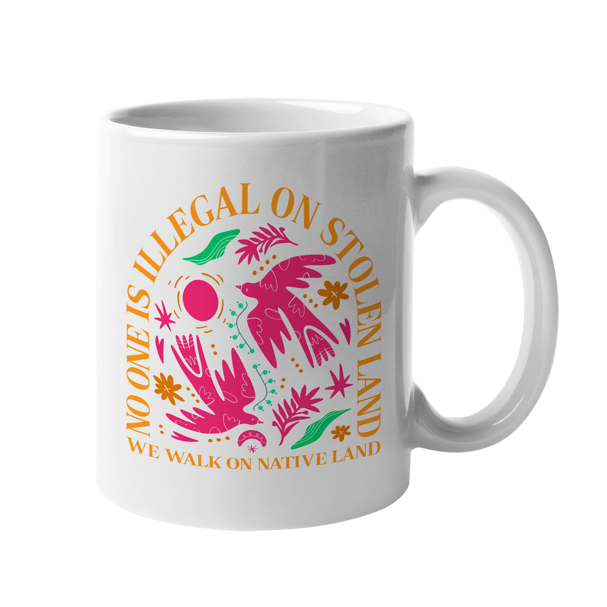 No One Is Illegal On Stolen Land. We Walk On Native Land Mug Style 2