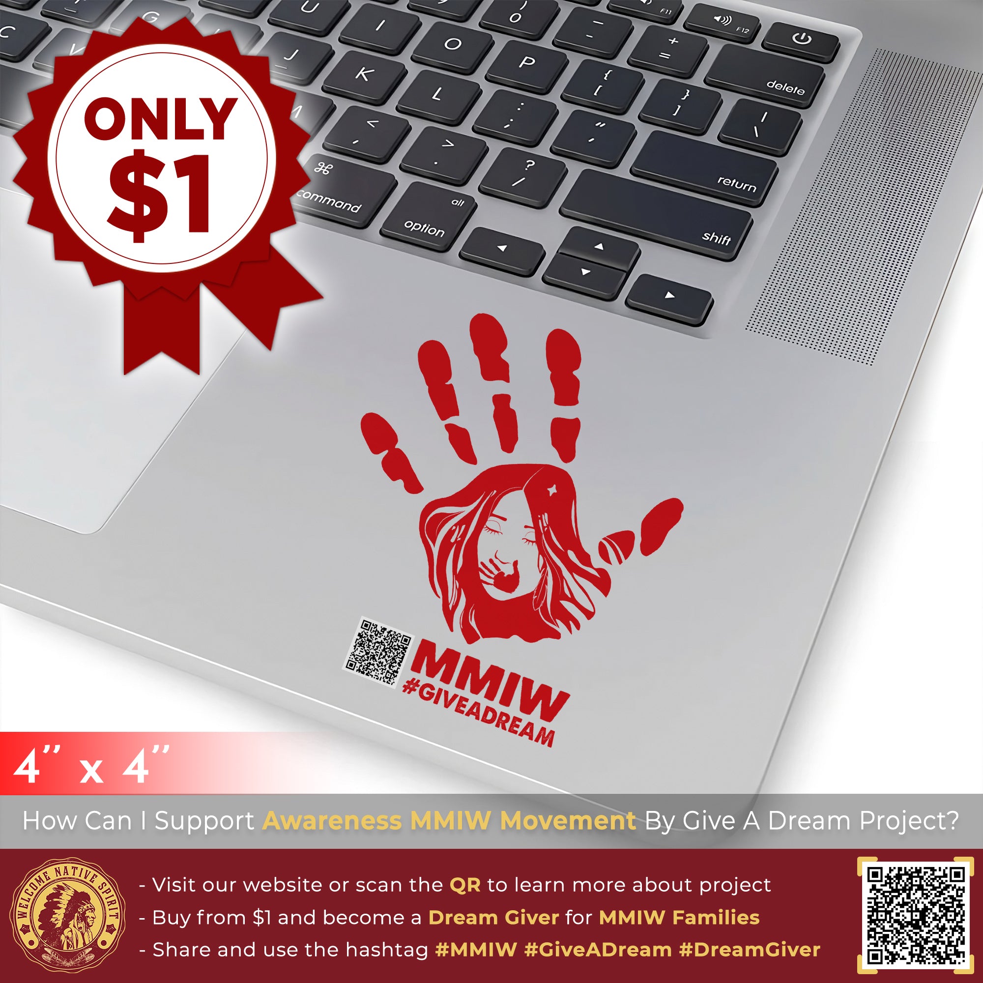 Give A Dream - Only $1 to Support the Awareness MMIW Decal Movement 312