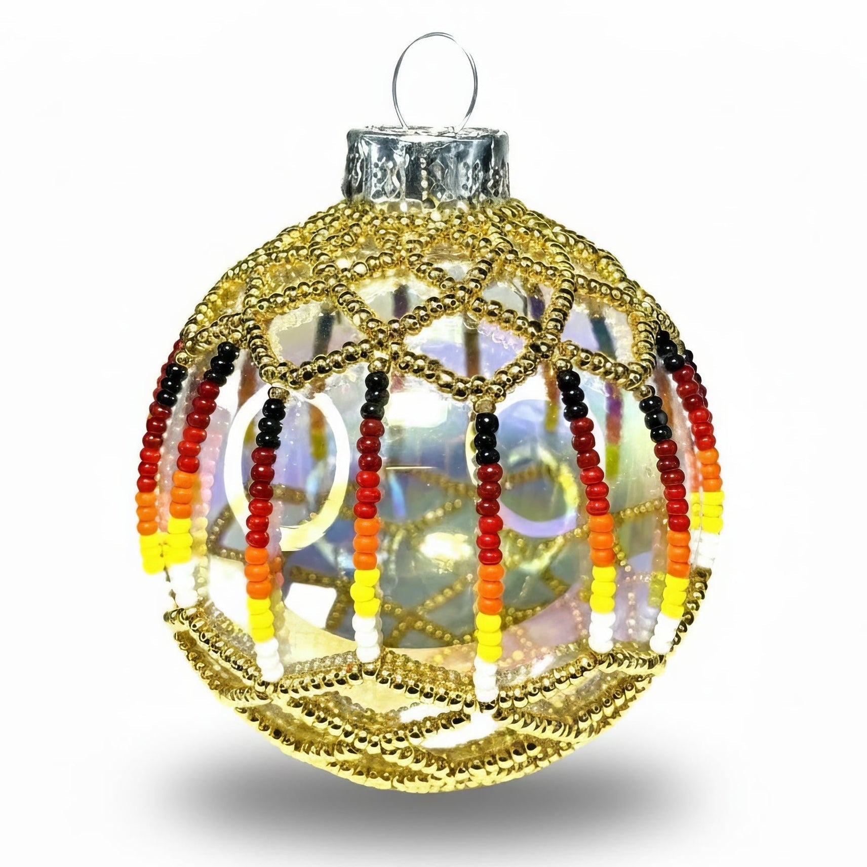 24K Gold Beaded Ornaments Holiday Decor Gifts