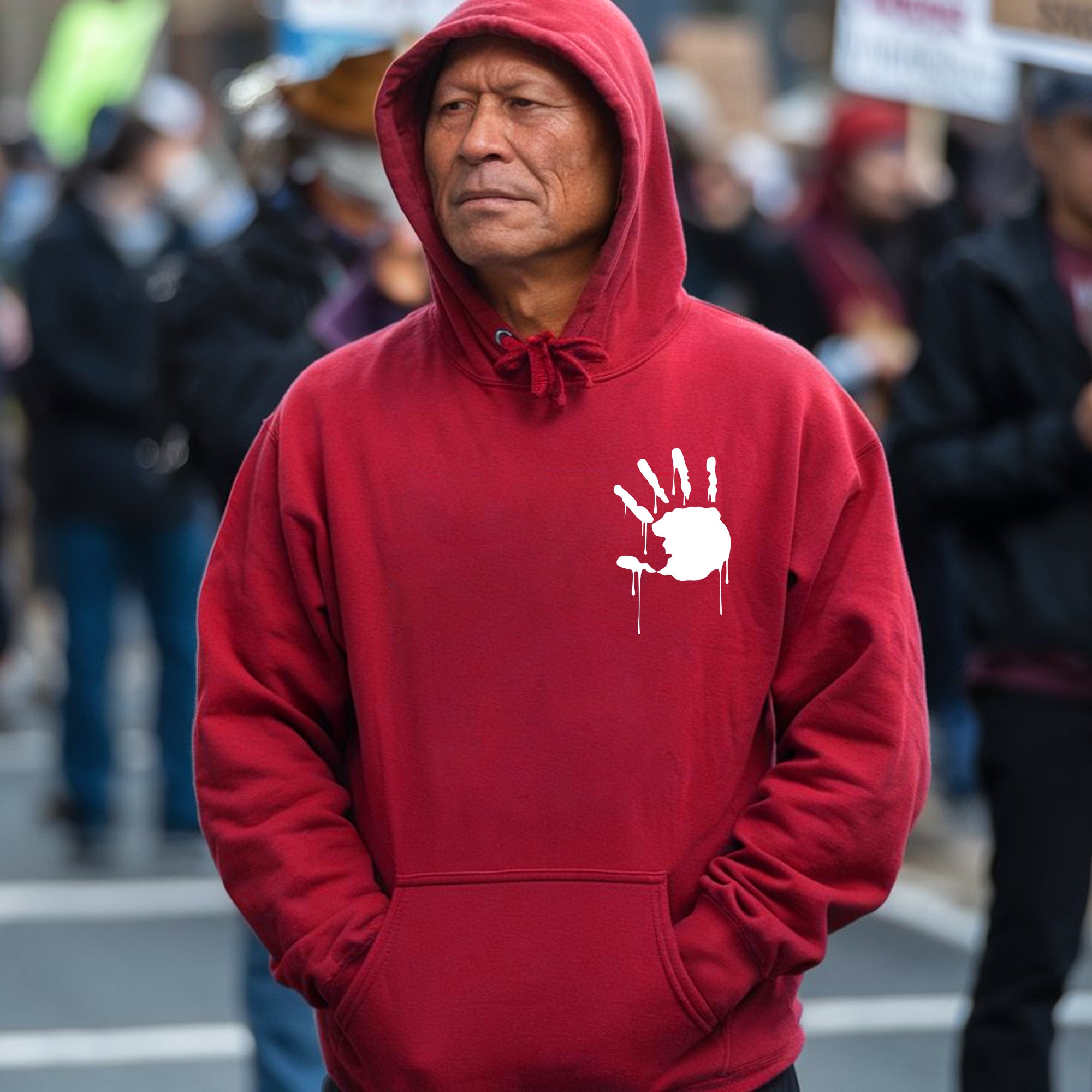 Protect Indigenous Women Red Hand- Unisex T-Shirt/T-Shirt V-Neck/Hoodie/Sweatshirt-Two Sides