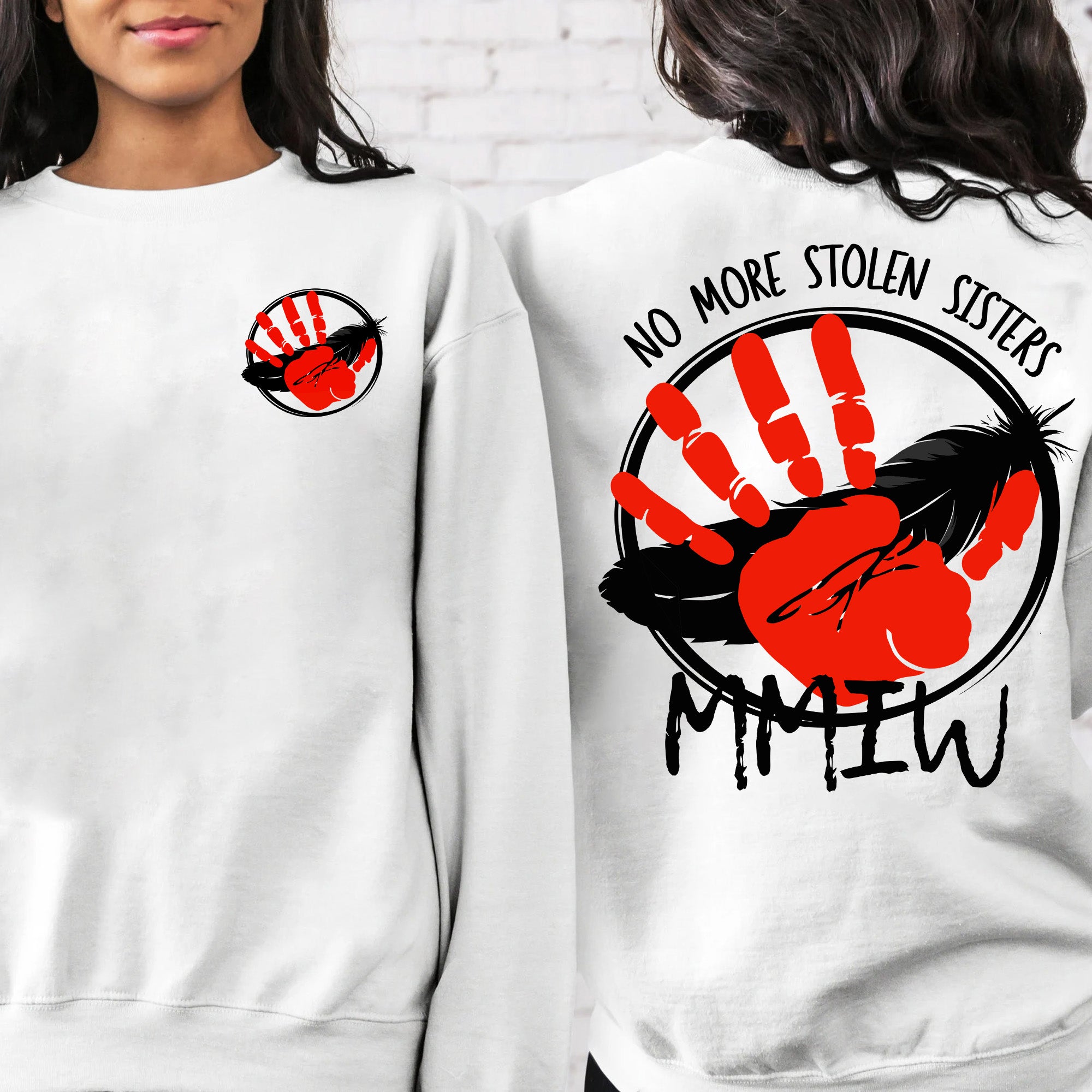 No More Stolen Sisters MMIW Native Women Awareness Unisex T-shirt/T-shirt V-Neck/Hoodie/Sweatshirt-Two Sides
