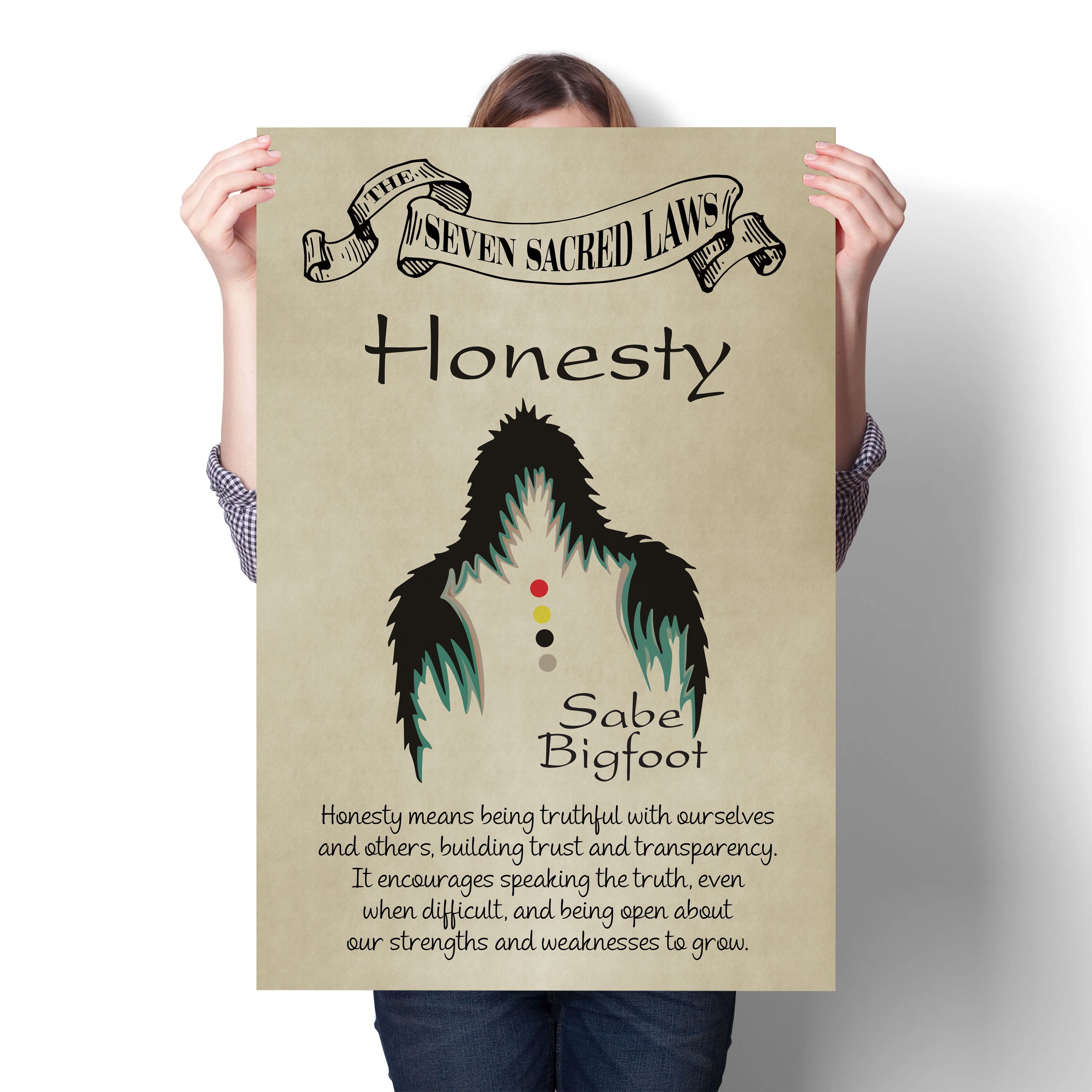 Honesty – Seven Sacred Laws Native American Spiritual Teaching Wall Art Poster/ Canvas