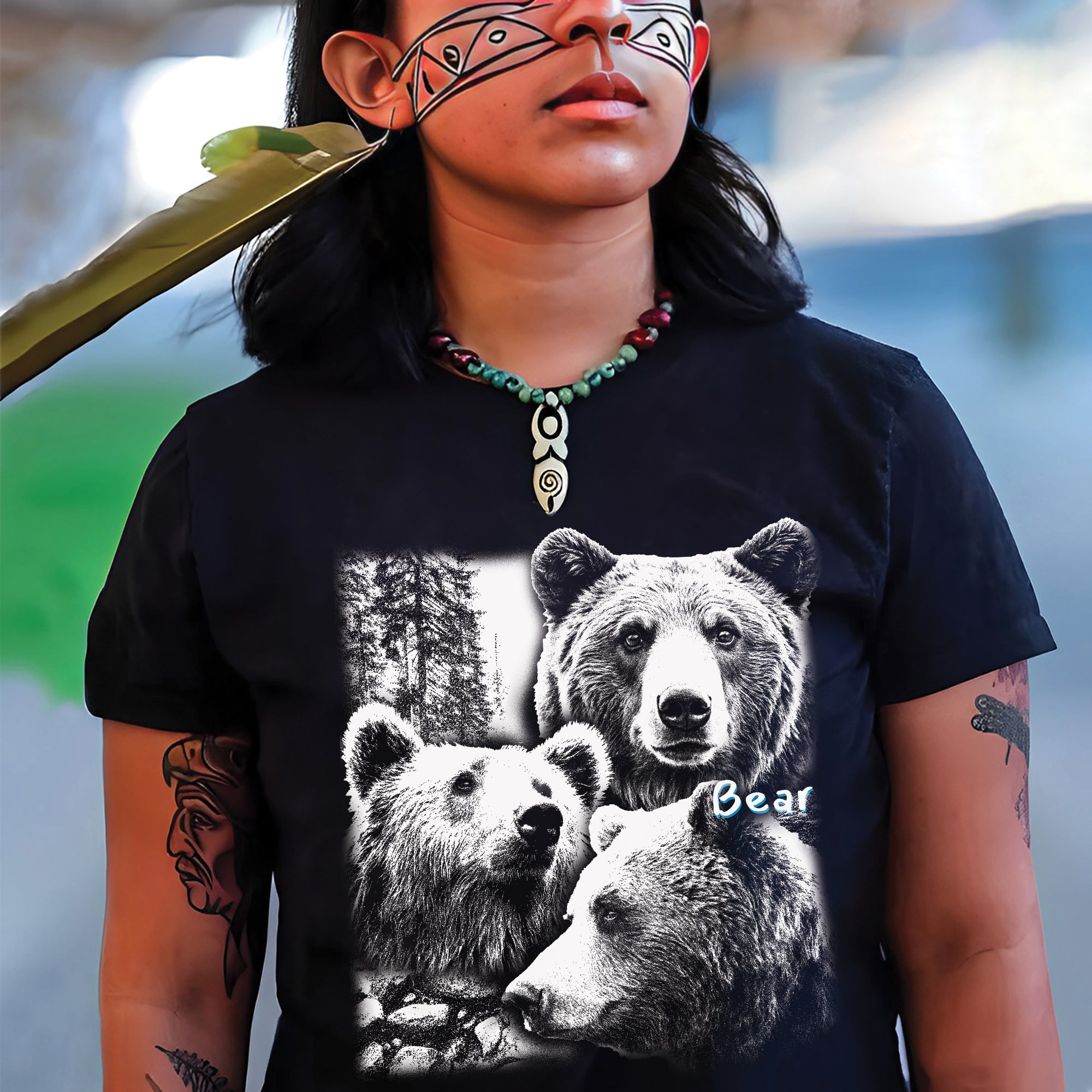 Sacred Bear Spirit Native American Indigenous Culture Unisex T-Shirt/T-Shirt V-Neck/Hoodie/Sweatshirt