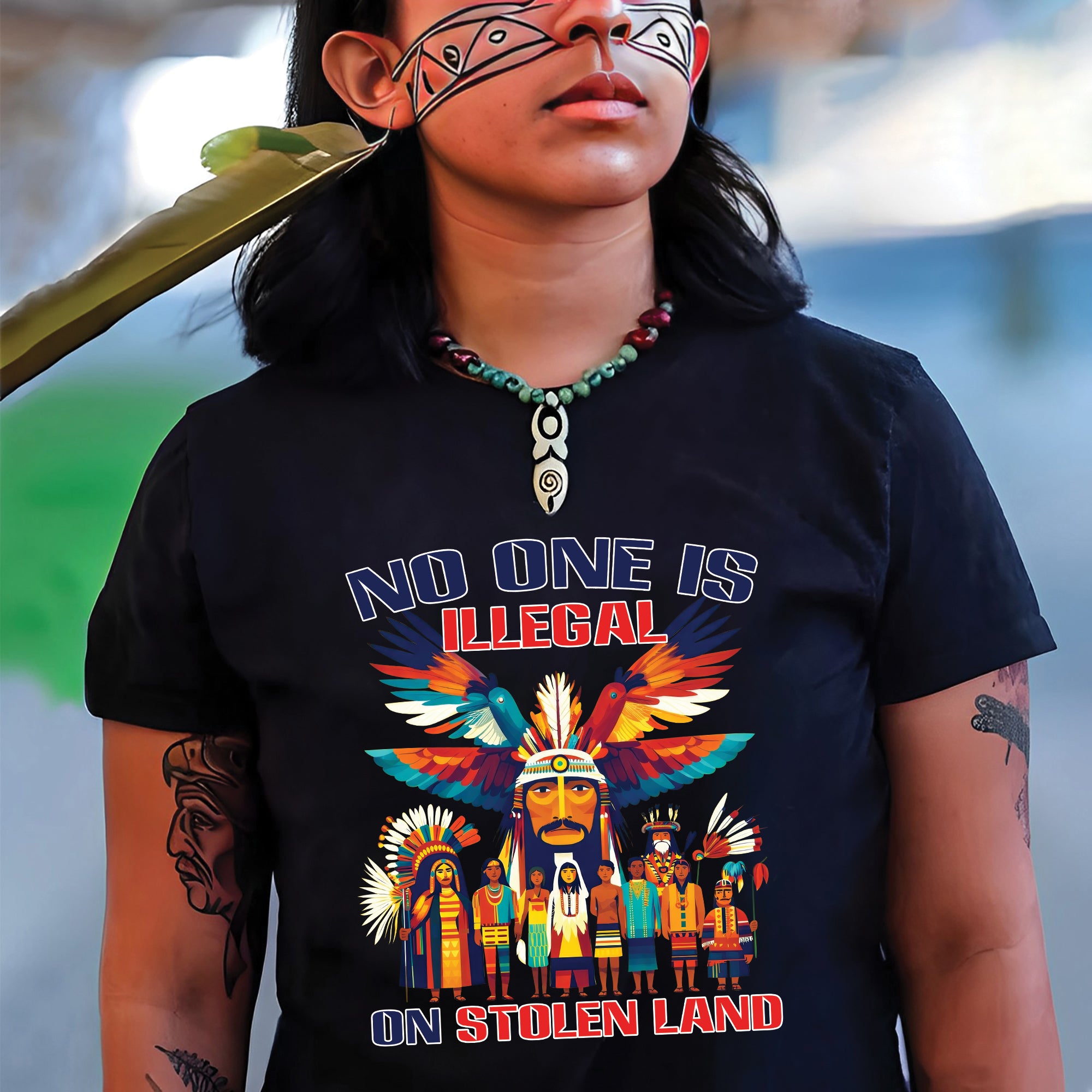 No One Is Illegal on Stolen Land Unisex T-shirt/V-neck T-shirt/Hoodie/Sweatshirt N326