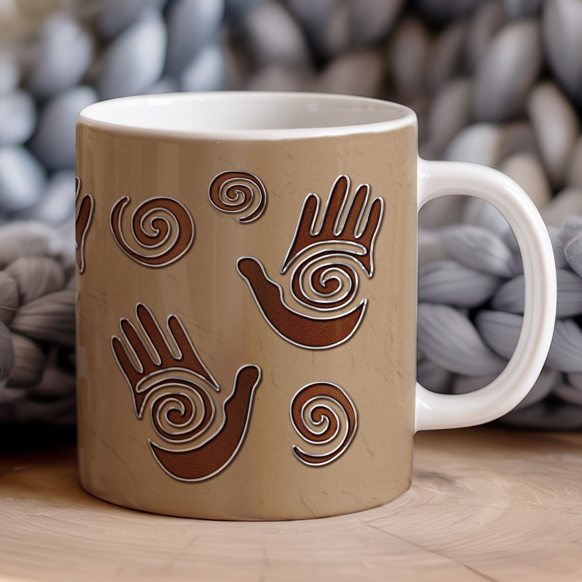 Native Spirals Hand Design Native American Heritage Mug