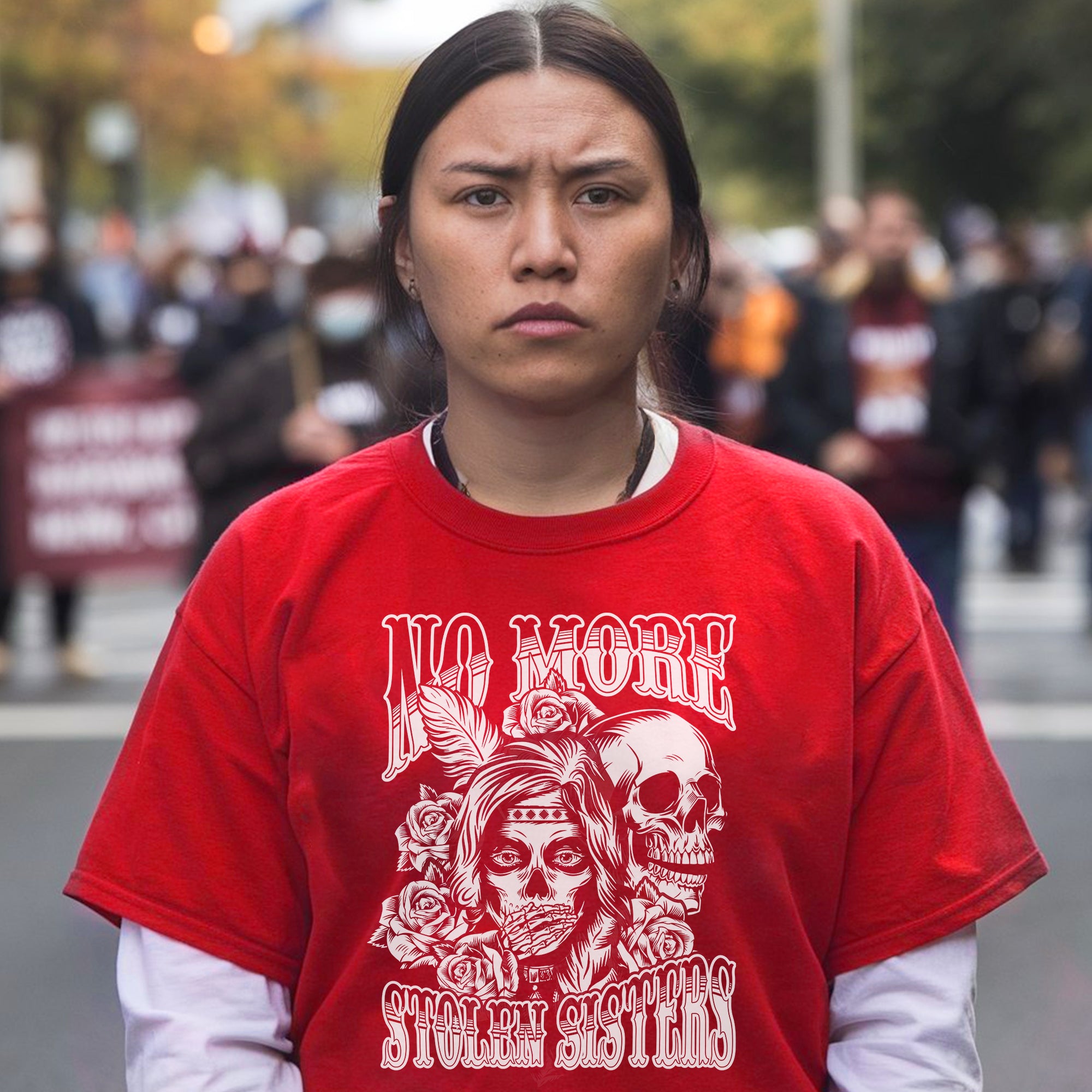 No More Stolen Sisters - MMIW Unisex T-Shirt/T-Shirt V-Neck/Hoodie/Sweatshirt One Side