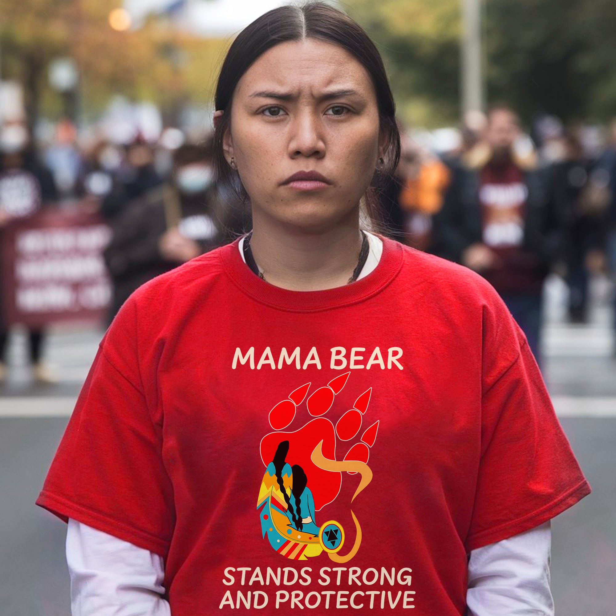 Mama Bear Strong and Protective – Native Inspired Design - Unisex T-Shirt/T-Shirt V-Neck/Hoodie/Sweatshirt