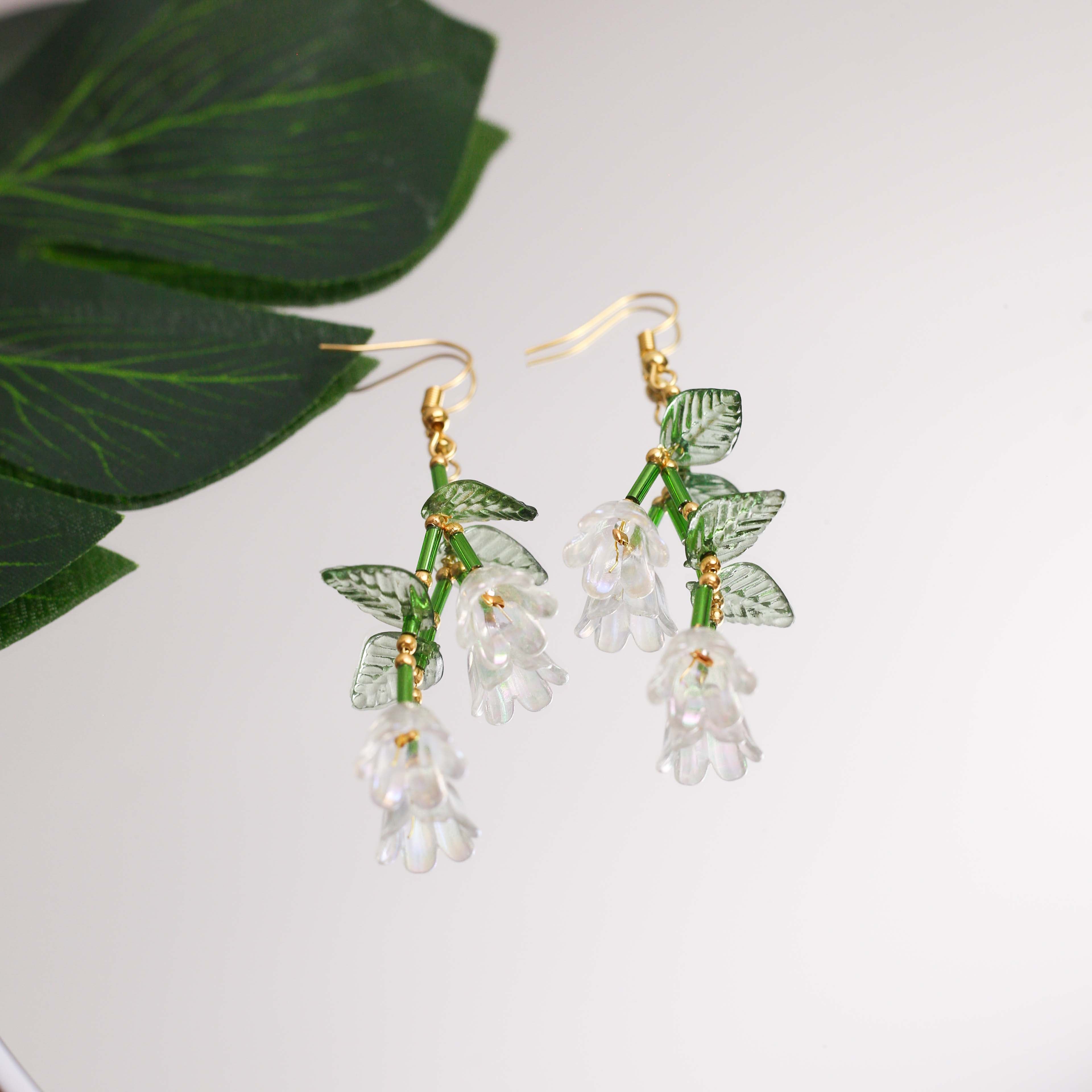 Handcrafted Floral Dangle Earrings