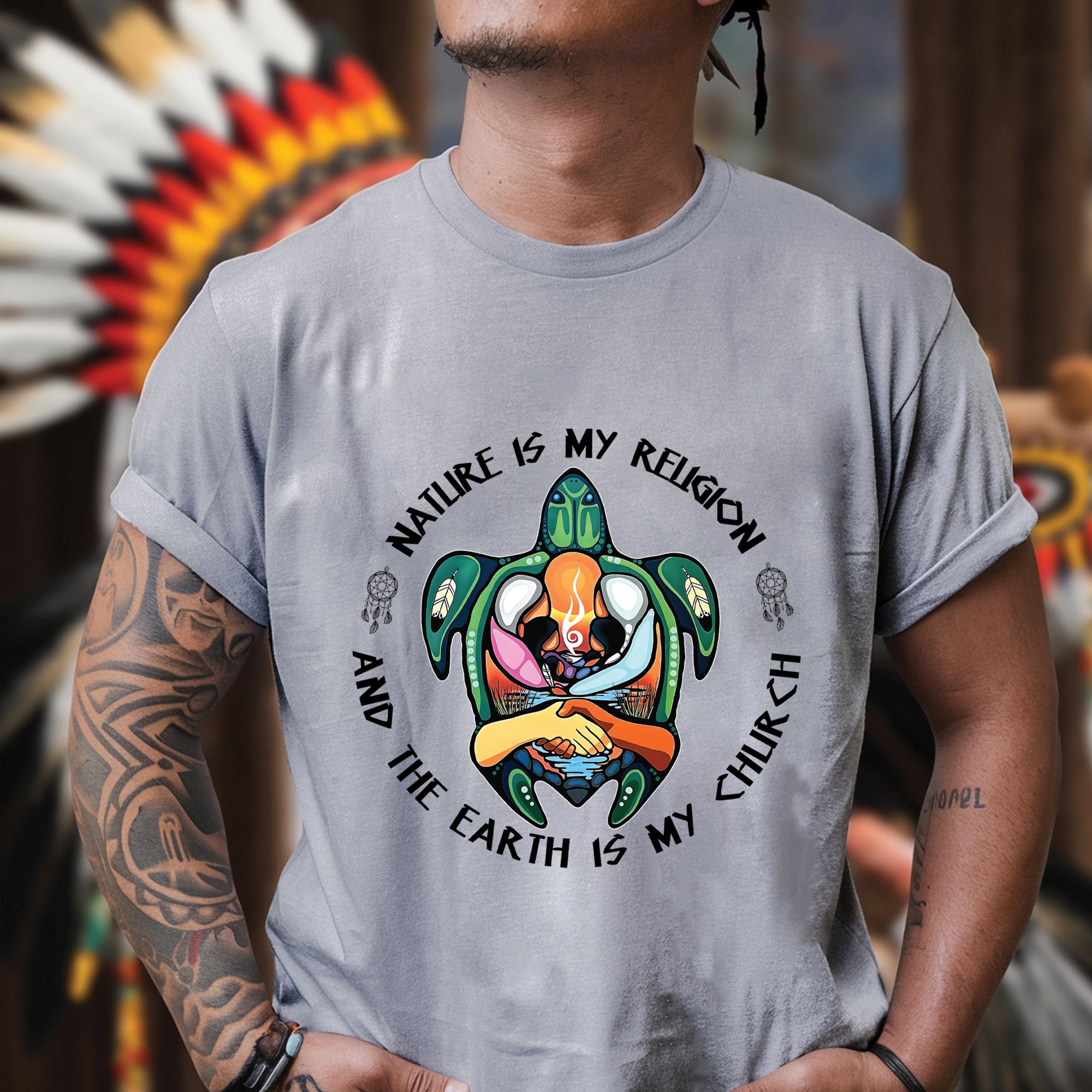 Nature Is My Religion And The Earth Is My Church Unisex T-Shirt/T-Shirt V-Neck/Hoodie/Sweatshirt - N36