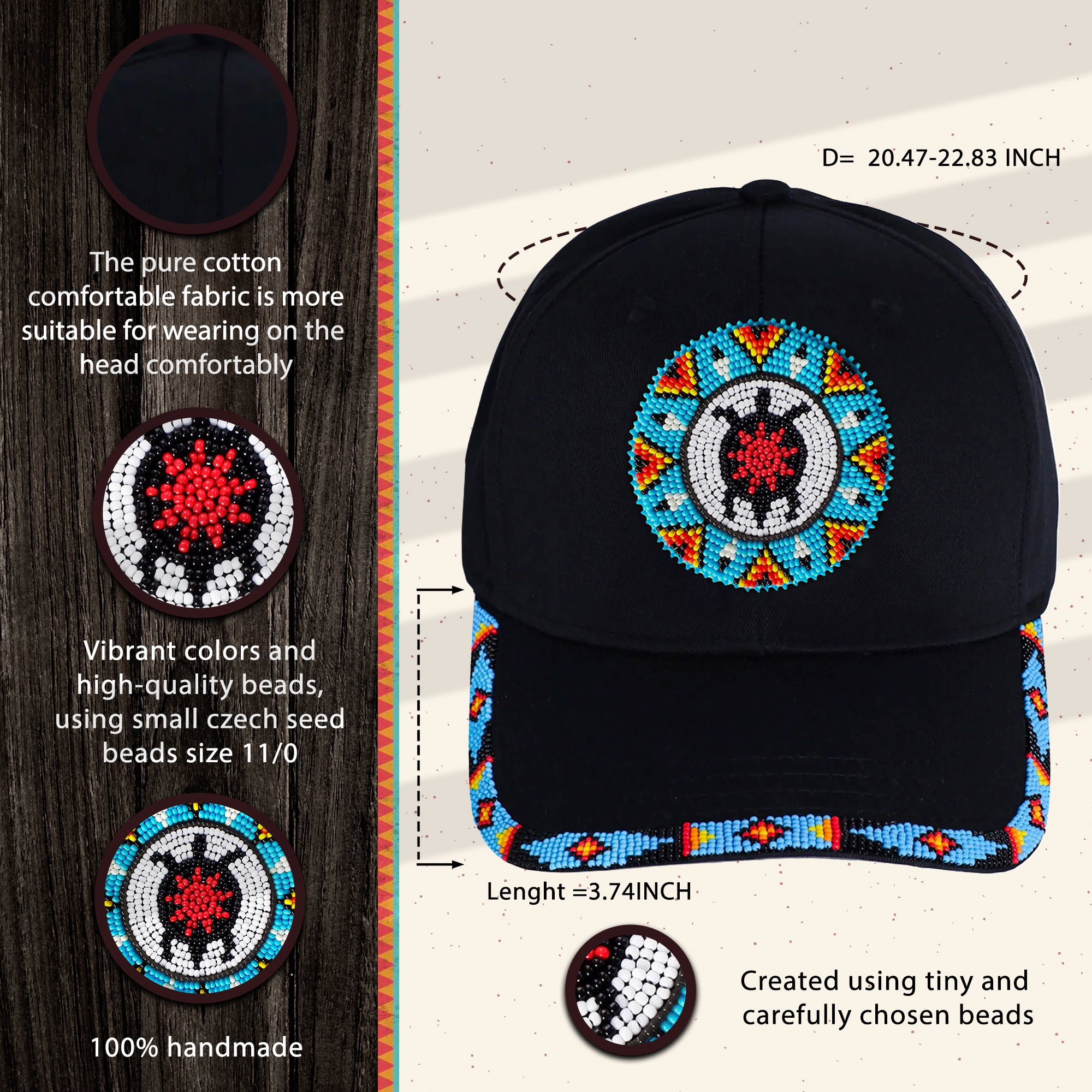SALE 50% OFF - Blue Turtle Baseball Cap With Patch And Brim Cotton Unisex Native American Style