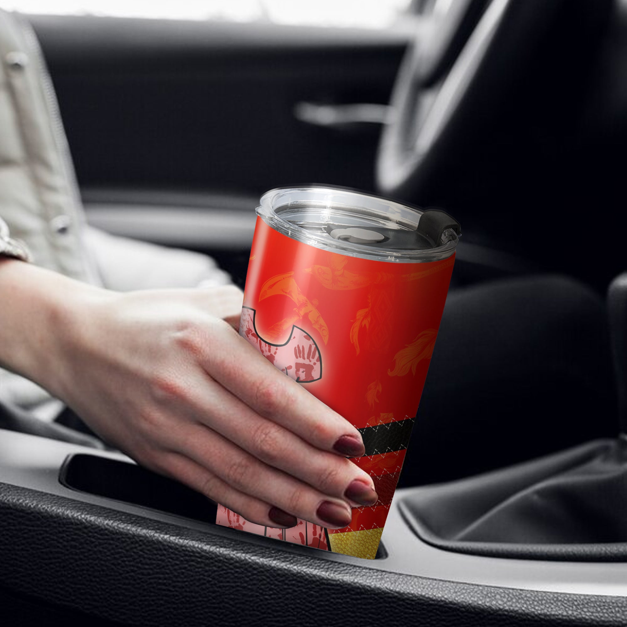 No More Stolen Sister Red Dresses Native American Tumbler Stainless Steel Drinking Cup