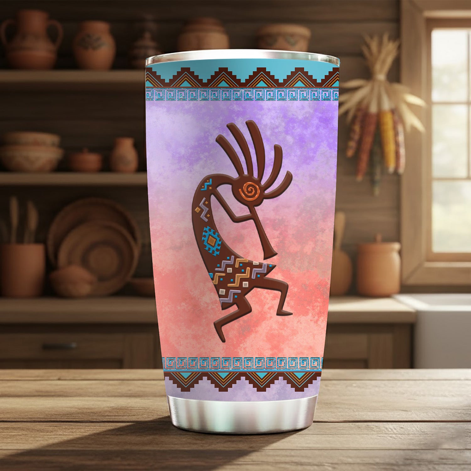 Kokopelli Dance Tumbler Stainless Steel Drinking Cup
