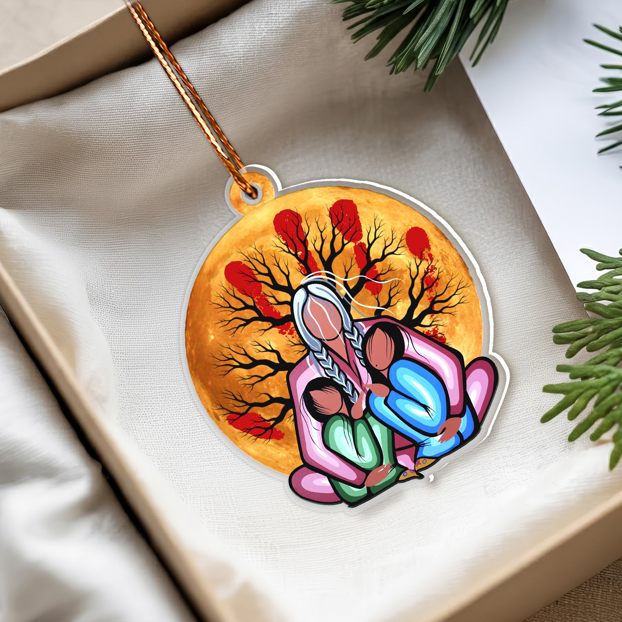 Embrace of the Ancestors Native Memorial Ornament Unique Christmas Gift Decor Flat Acrylic