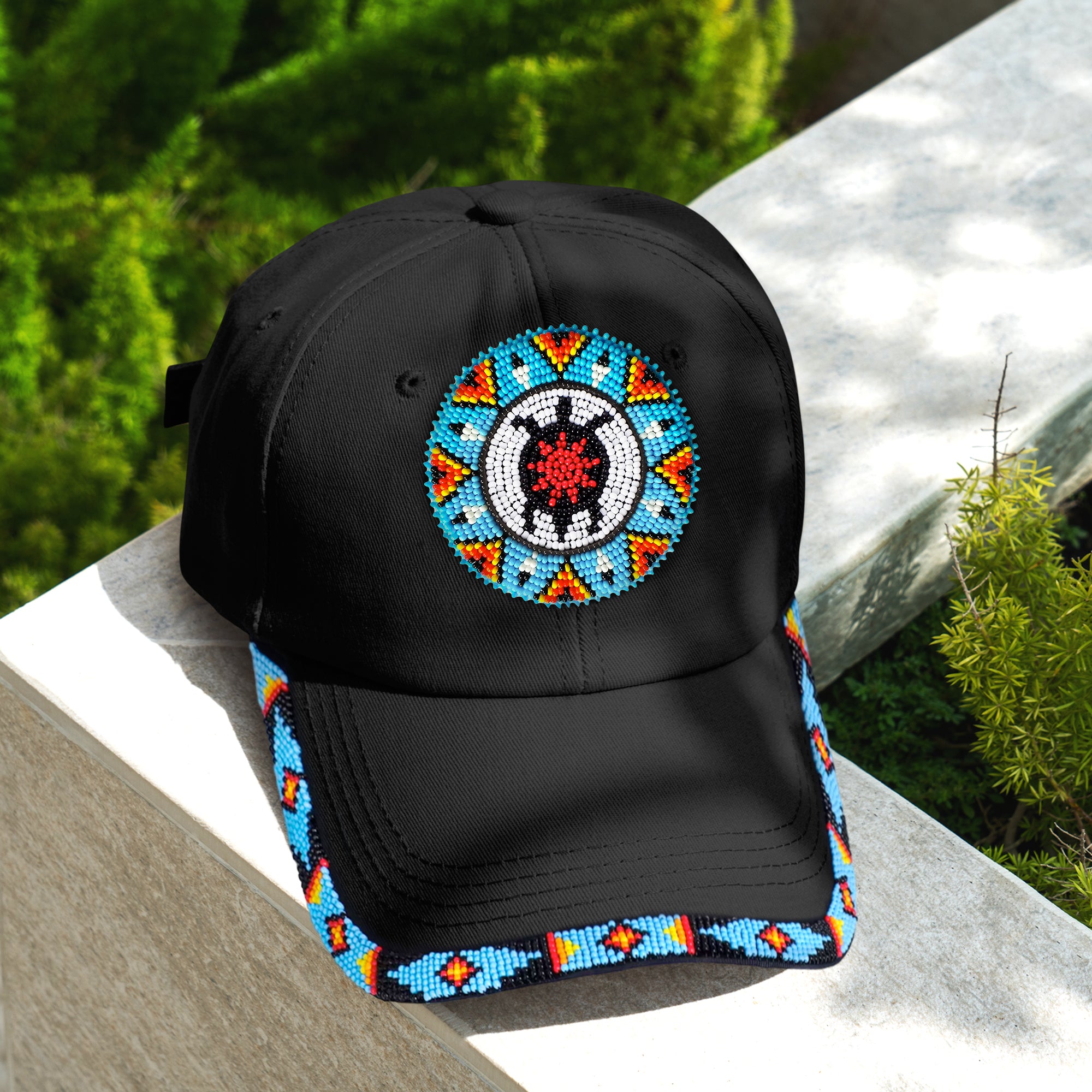 SALE 50% OFF - Blue Turtle Baseball Cap With Patch And Brim Cotton Unisex Native American Style