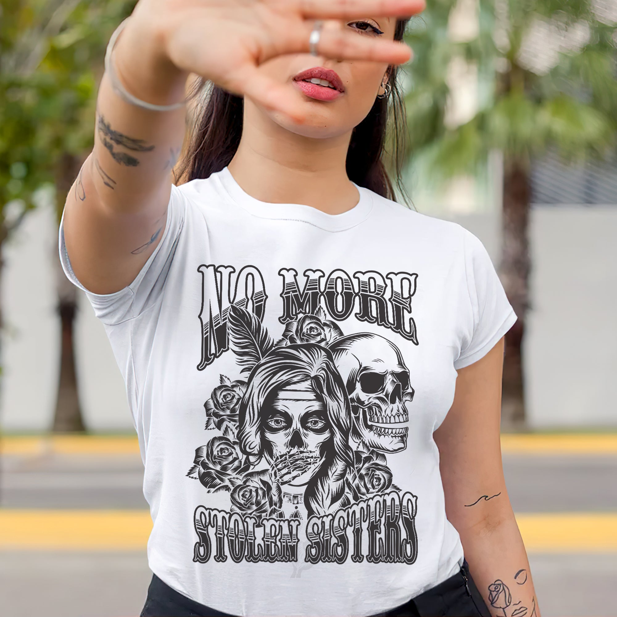 No More Stolen Sisters - MMIW Unisex T-Shirt/T-Shirt V-Neck/Hoodie/Sweatshirt One Side