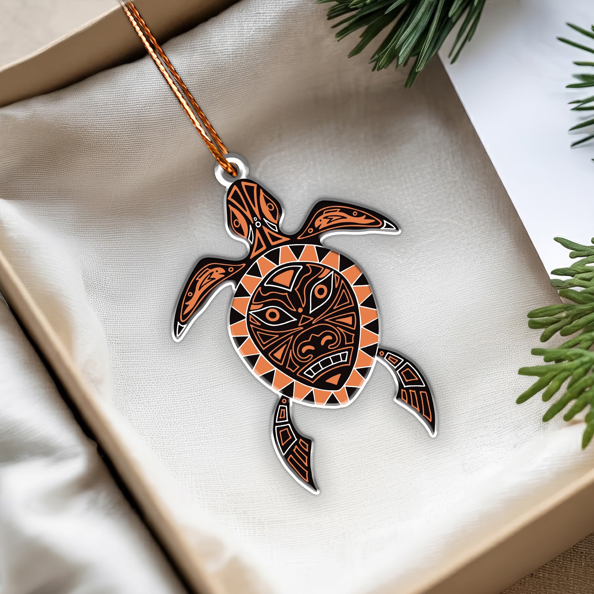 Guardian Turtle Ornament Native American Unique Christmas Gift Decor Flat Acrylic