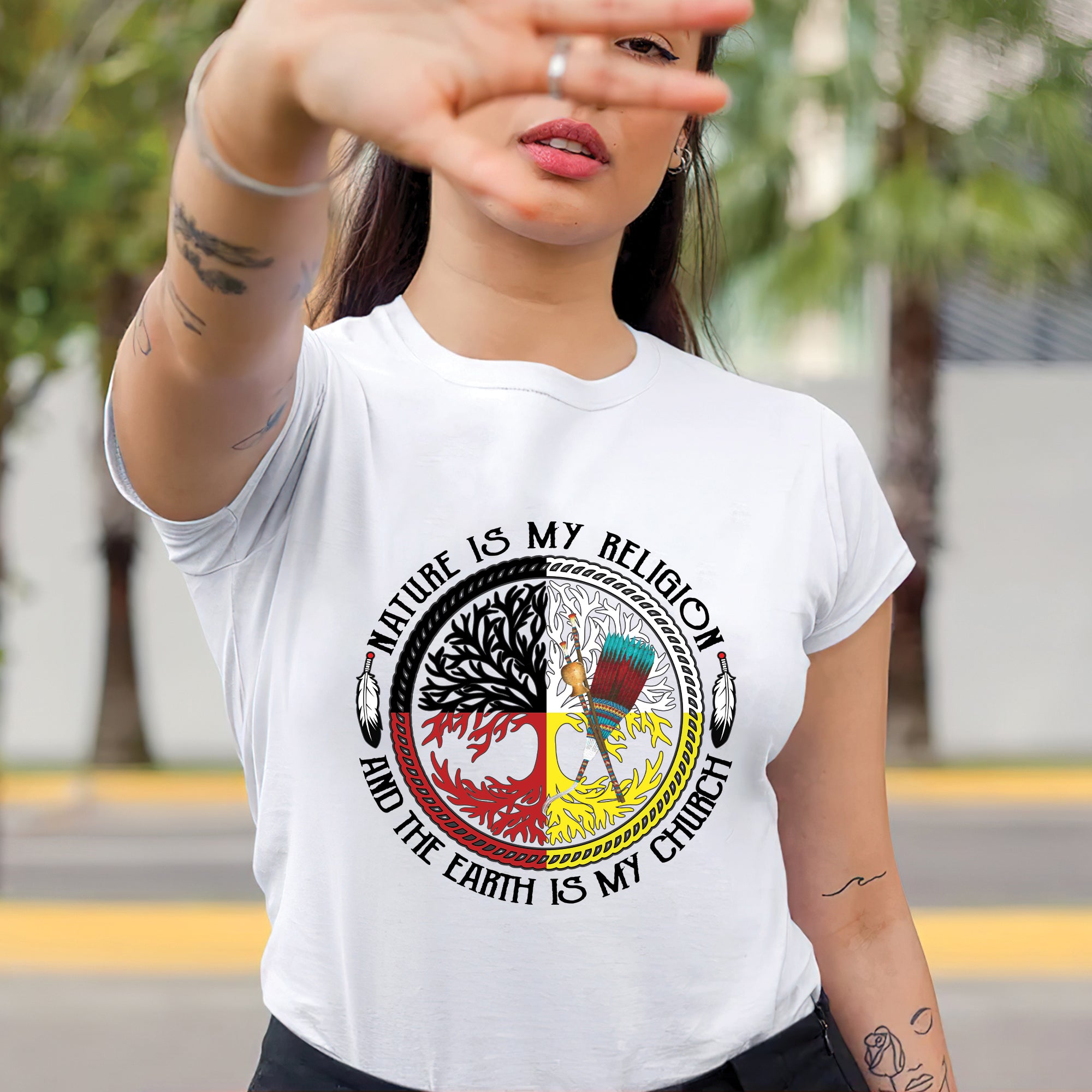 Nature Is My Religion And The Earth Is My Church Unisex T-Shirt/T-Shirt V-Neck/Hoodie/Sweatshirt - N34