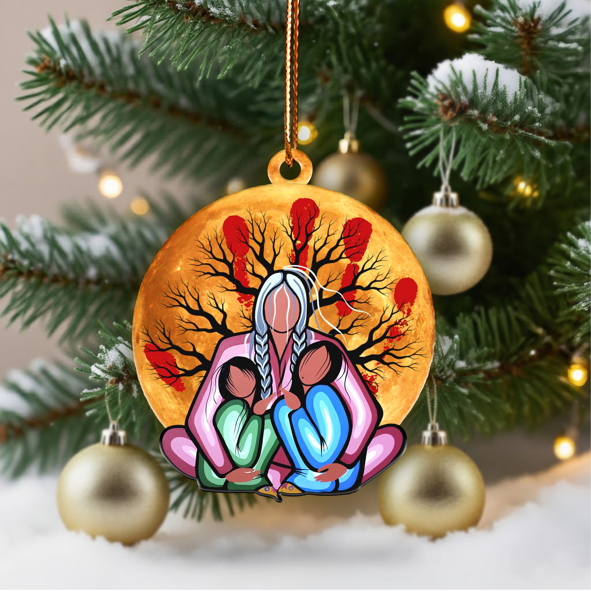 Embrace of the Ancestors Native Memorial Ornament Unique Christmas Gift Decor Flat Acrylic