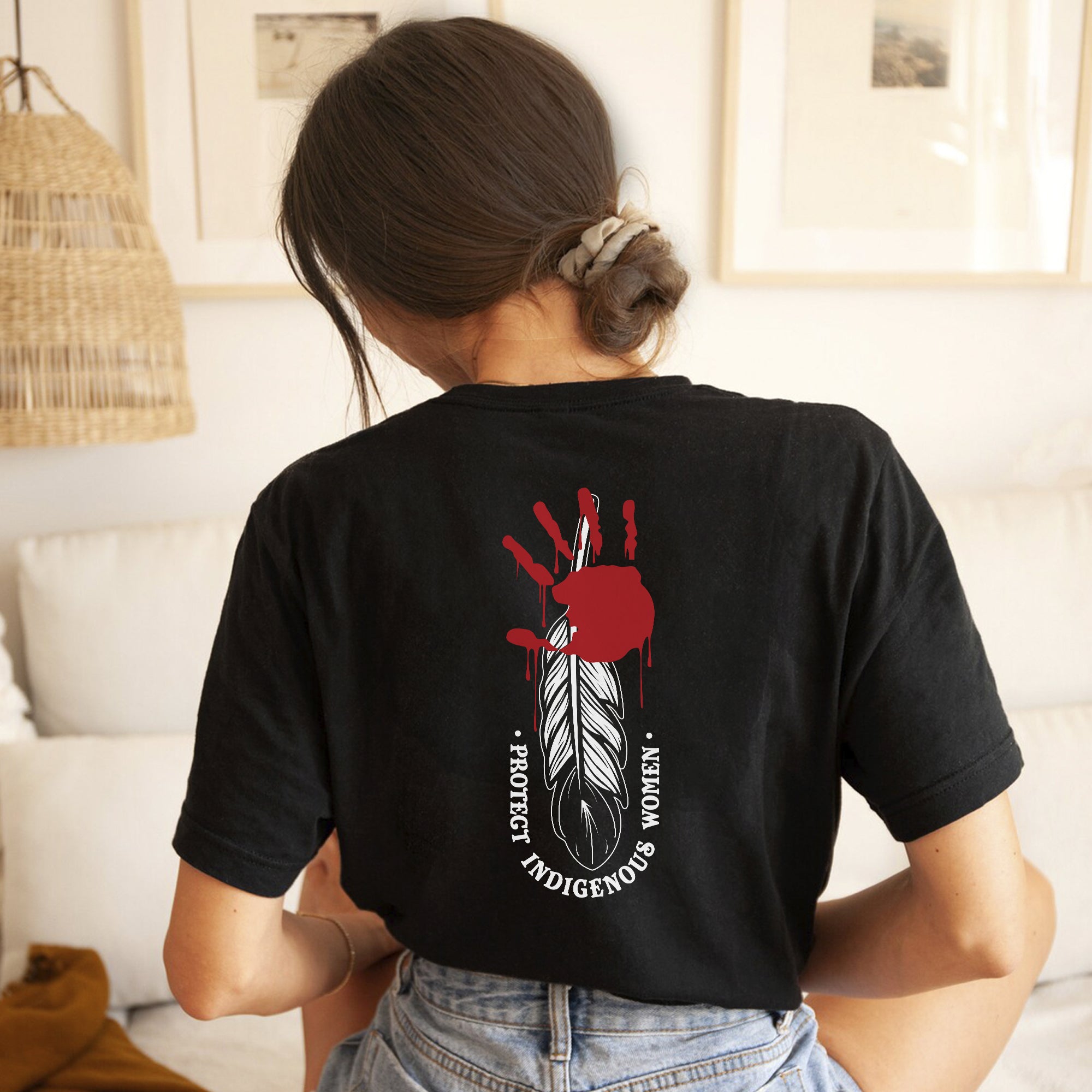 Protect Indigenous Women Red Hand- Unisex T-Shirt/T-Shirt V-Neck/Hoodie/Sweatshirt-Two Sides