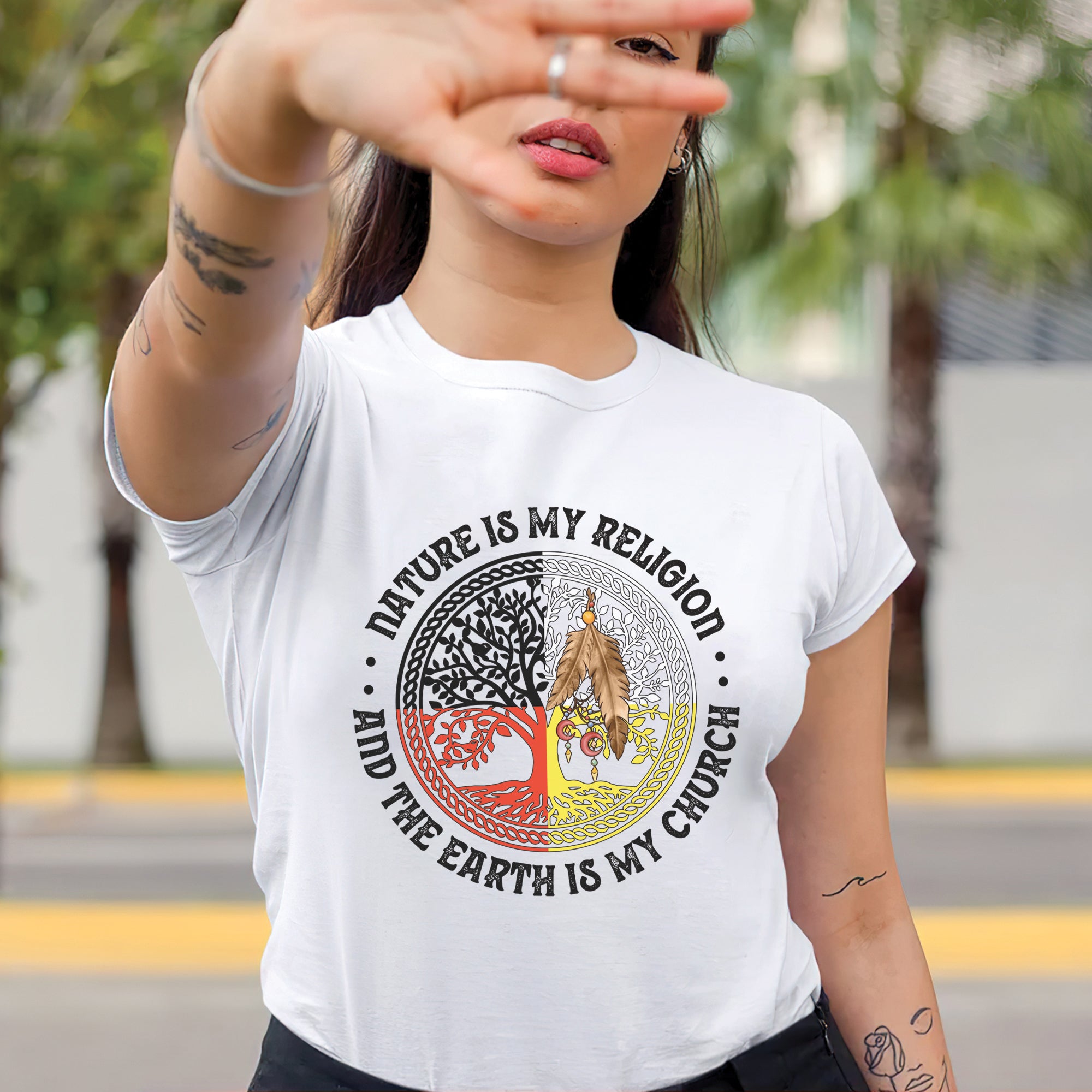 Nature Is My Religion And The Earth Is My Church Unisex T-Shirt/T-Shirt V-Neck/Hoodie/Sweatshirt - N32