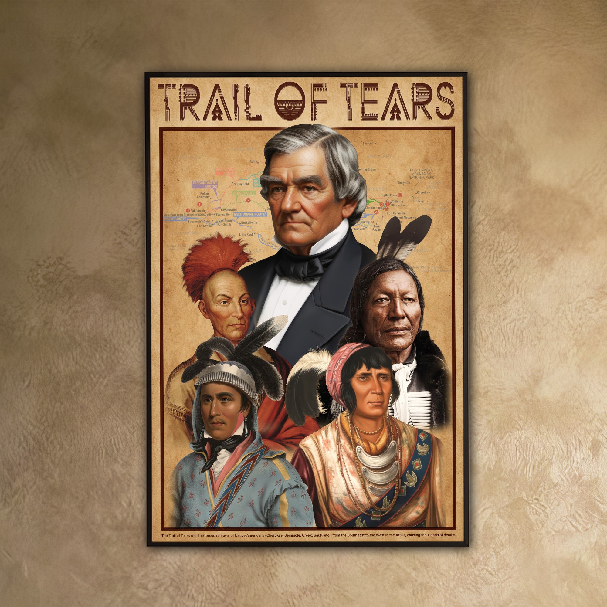 Trail of Tears – Native American Leaders & Forced Removal History Poster/Canvas