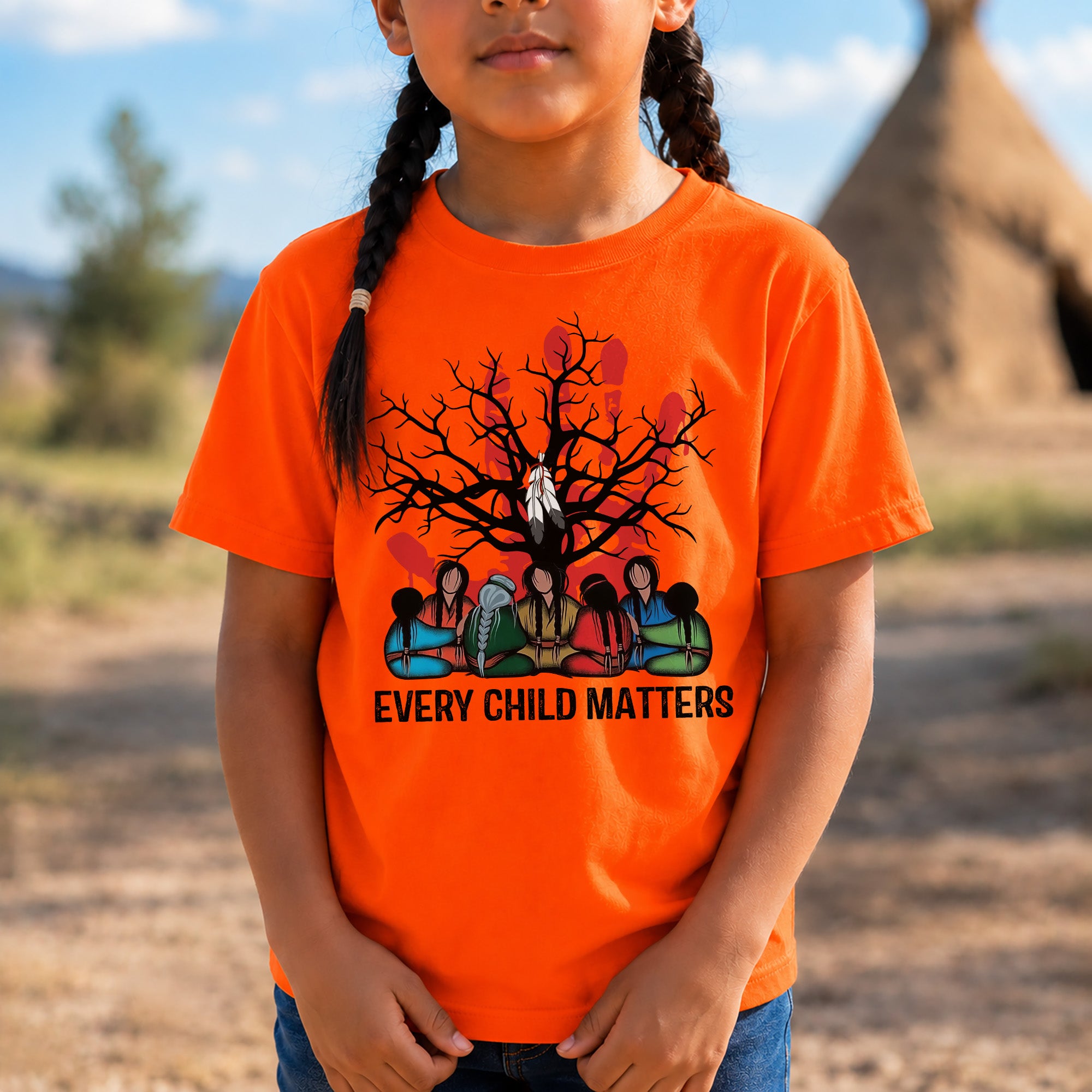 Every Child Matters Indigenous Roots Red Hand Design For Orange Shirt Day Unisex T-shirt/Hoodie/Sweatshirt