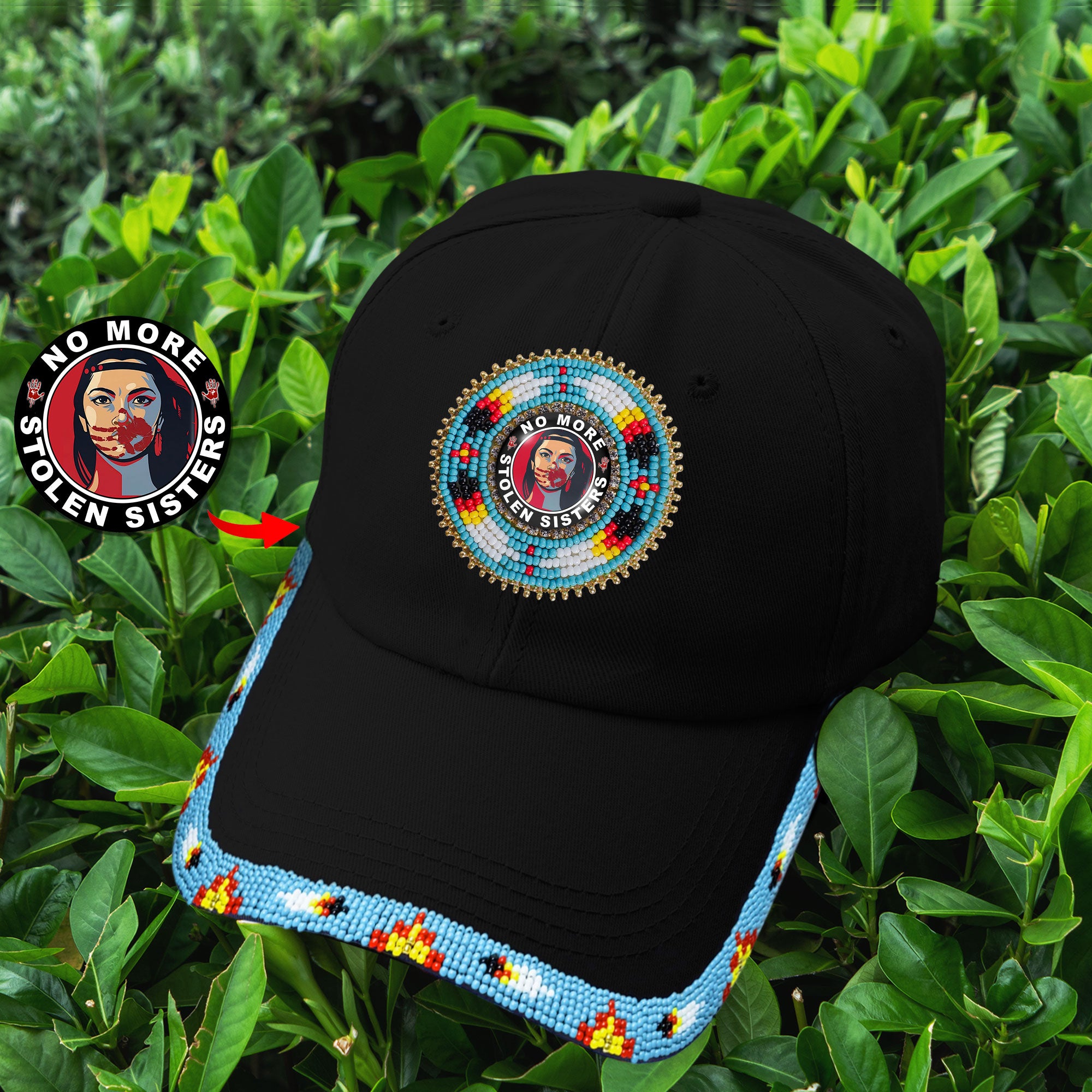 SALE 50% OFF - Mo More Stolen Sister  Baseball Cap With Patch And brim Cotton Unisex Native American Style