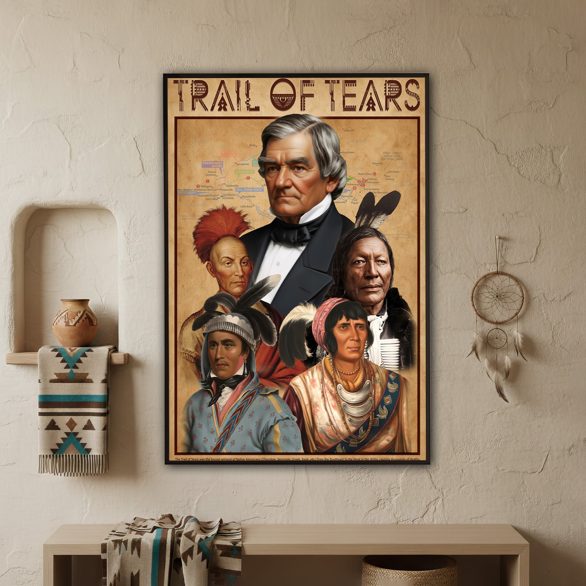 Trail of Tears – Native American Leaders & Forced Removal History Poster/Canvas