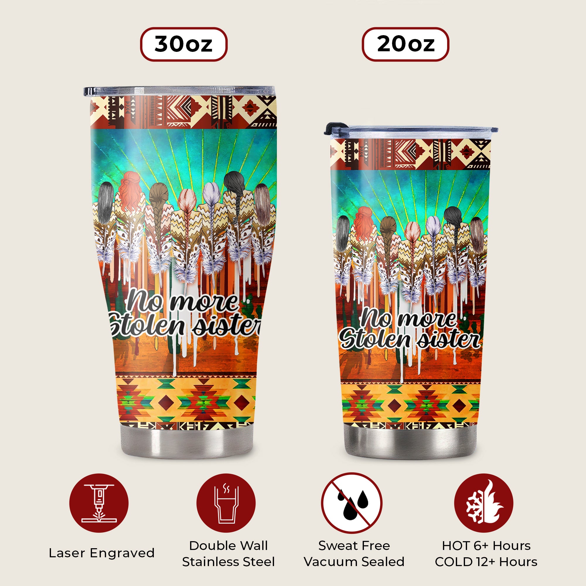 Justice For MMIW Native American Tumbler Stainless Steel Drinking Cup