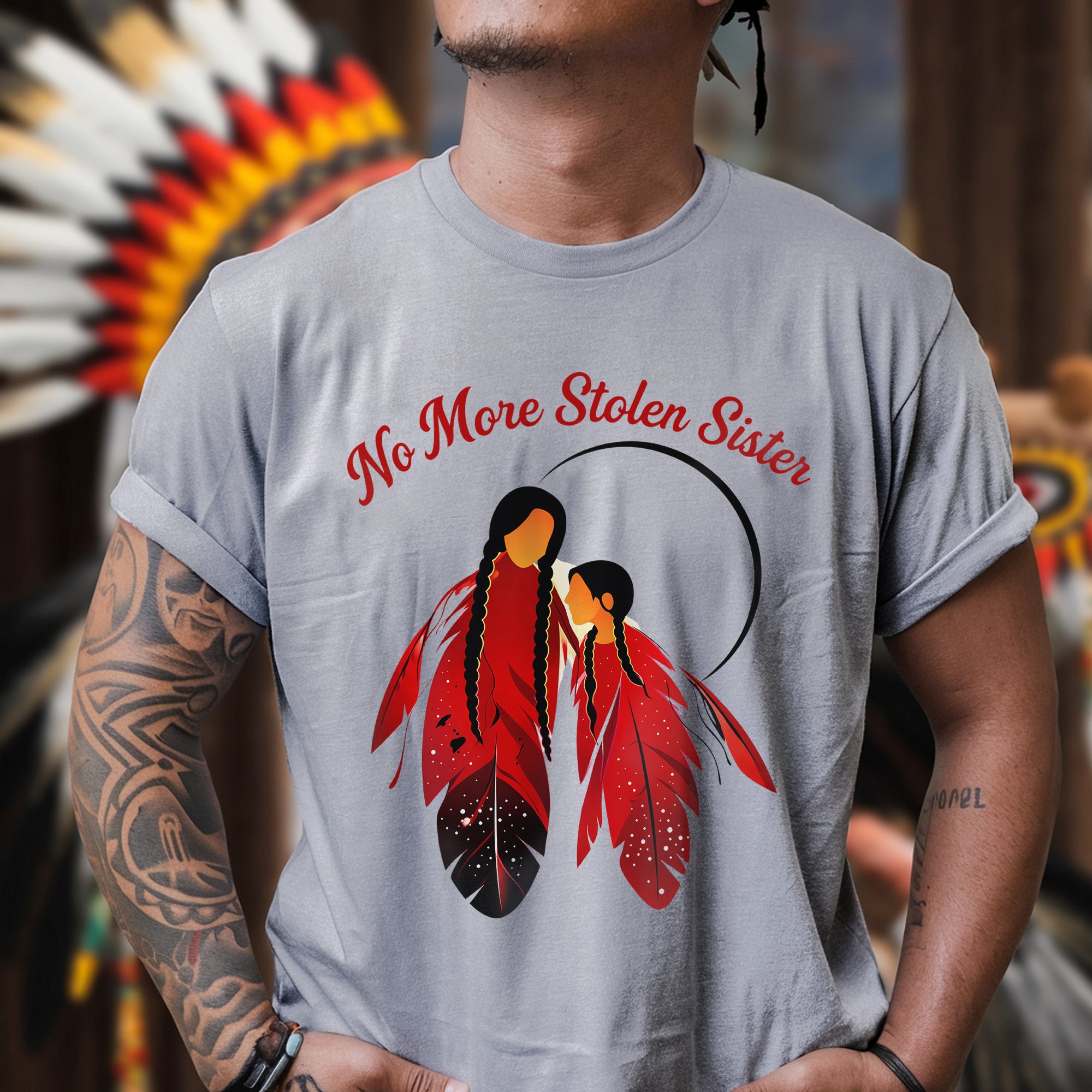 No More Stolen Sisters Red Feather Unisex T-shirt/T-shirt V-Neck/Hoodie/Sweatshirt