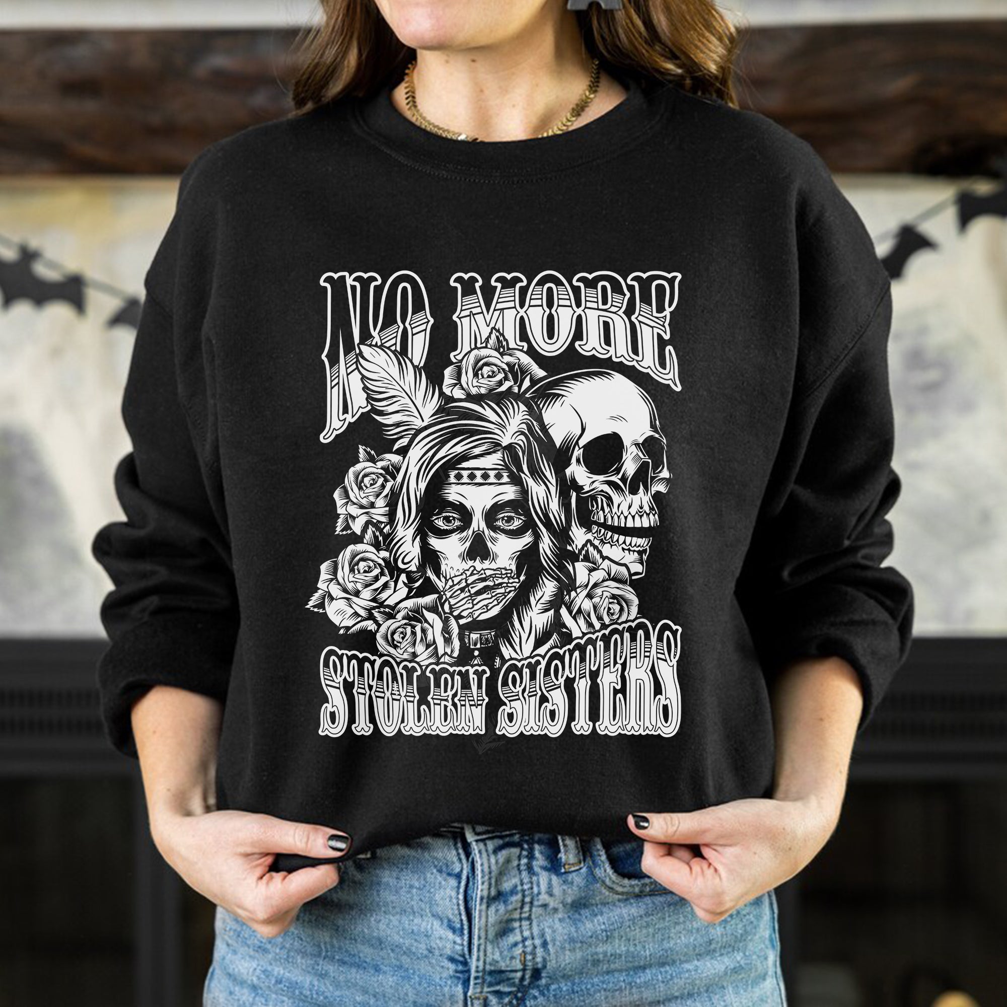 No More Stolen Sisters - MMIW Unisex T-Shirt/T-Shirt V-Neck/Hoodie/Sweatshirt One Side