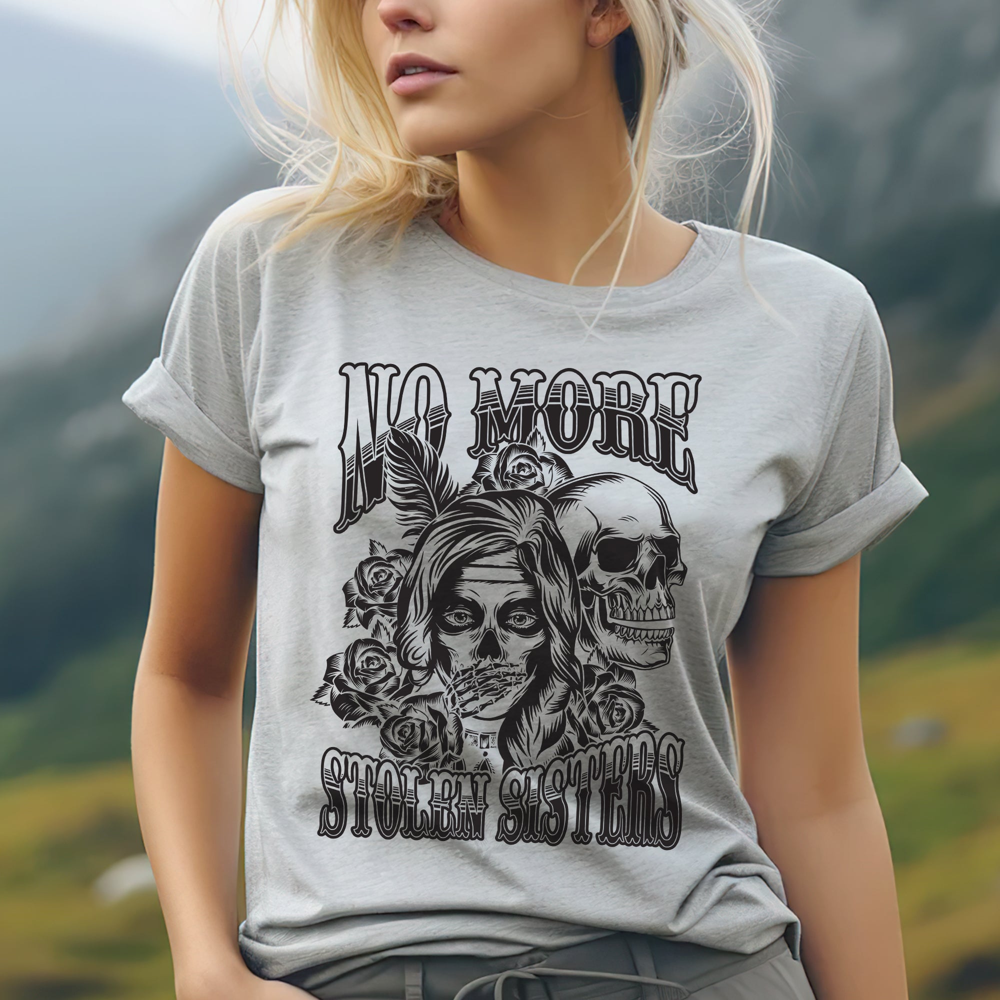 No More Stolen Sisters - MMIW Unisex T-Shirt/T-Shirt V-Neck/Hoodie/Sweatshirt One Side