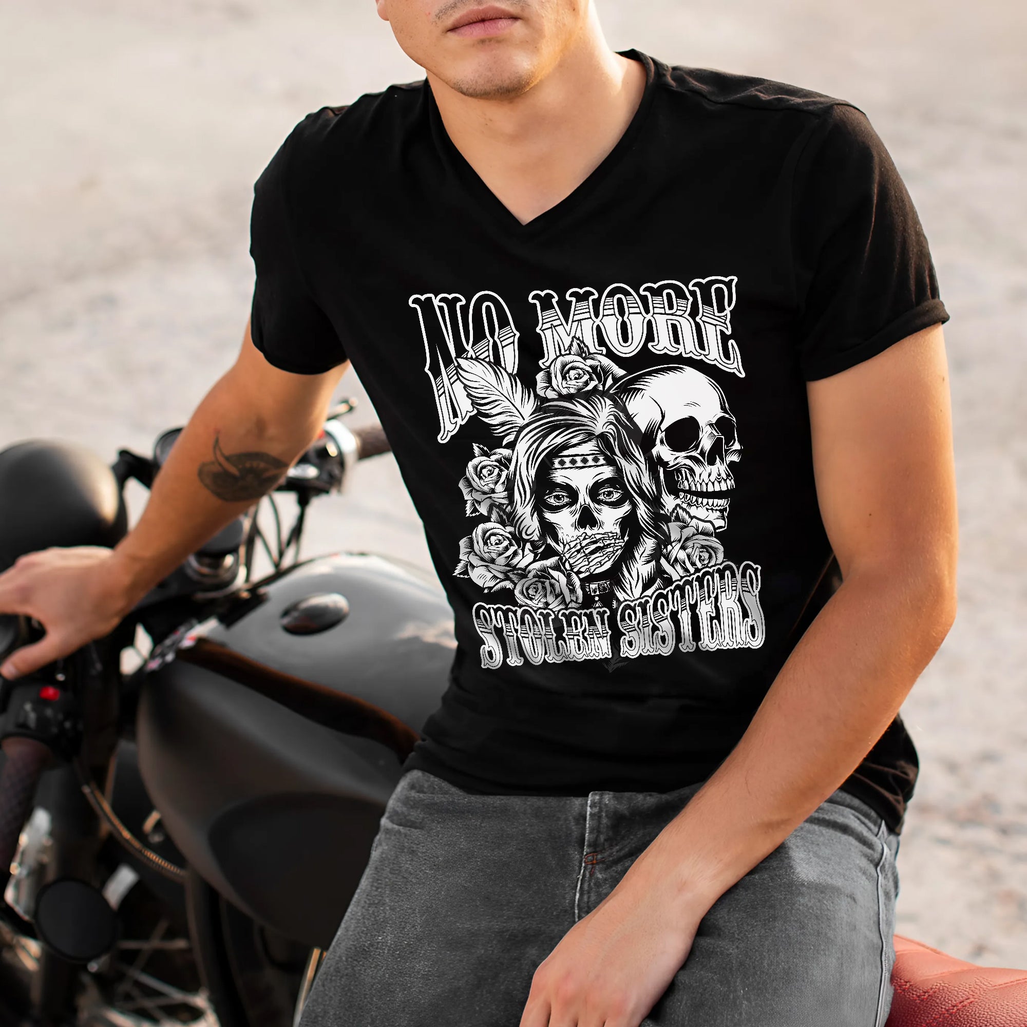 No More Stolen Sisters - MMIW Unisex T-Shirt/T-Shirt V-Neck/Hoodie/Sweatshirt One Side