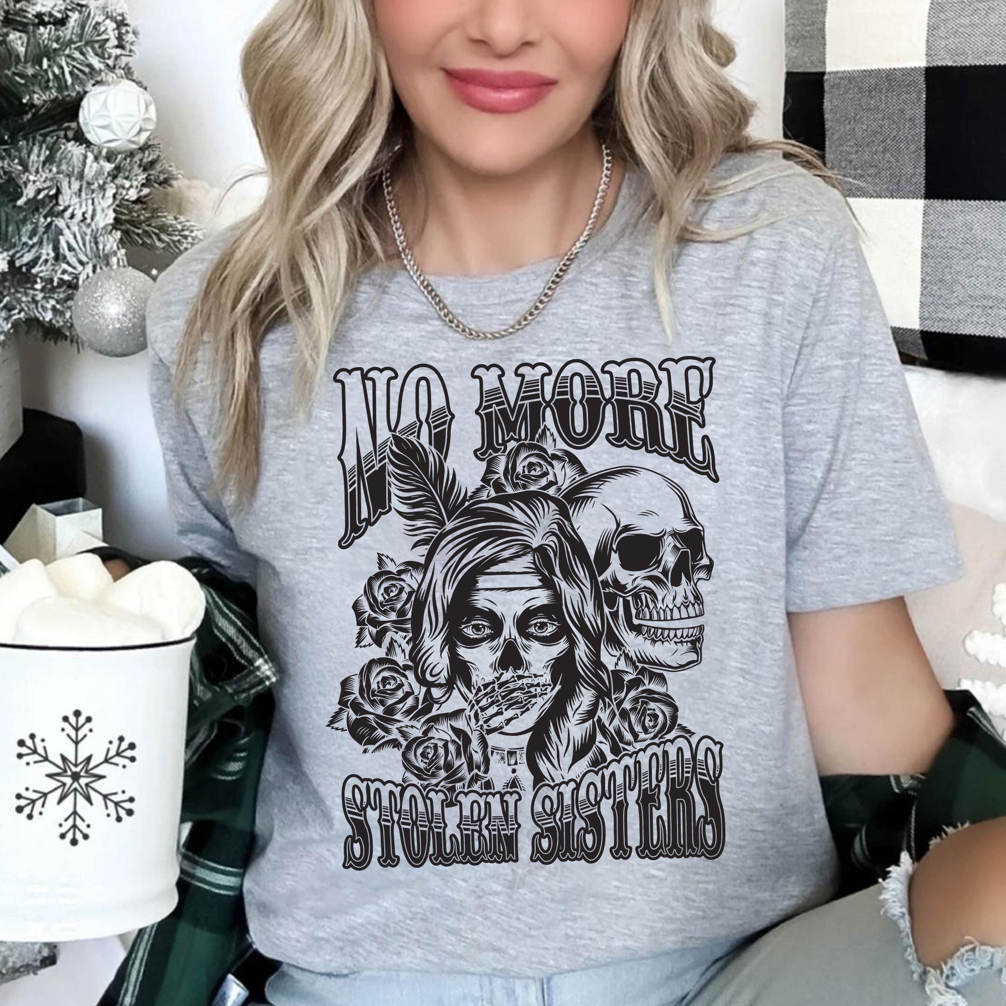 No More Stolen Sisters - MMIW Unisex T-Shirt/T-Shirt V-Neck/Hoodie/Sweatshirt One Side