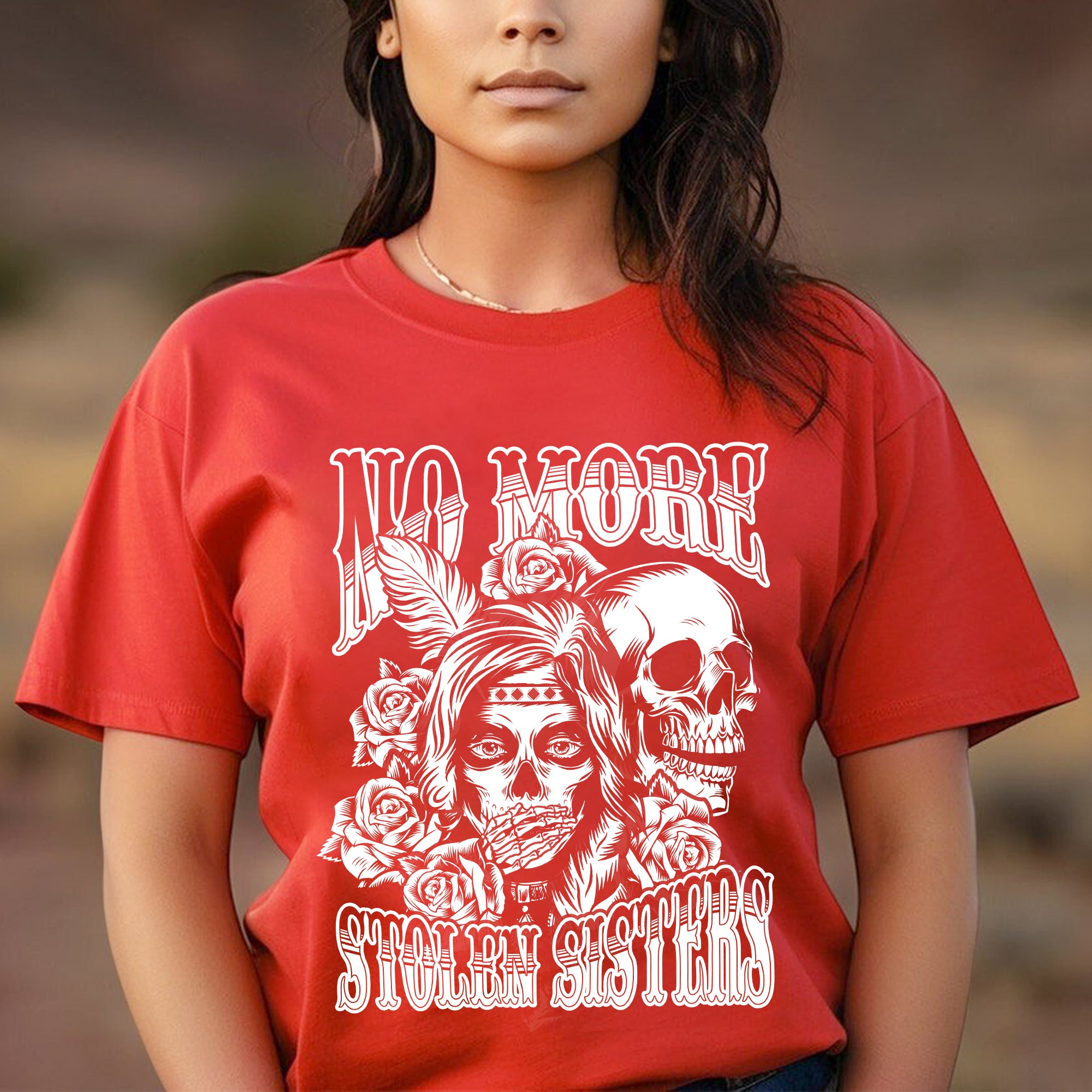 No More Stolen Sisters - MMIW Unisex T-Shirt/T-Shirt V-Neck/Hoodie/Sweatshirt One Side