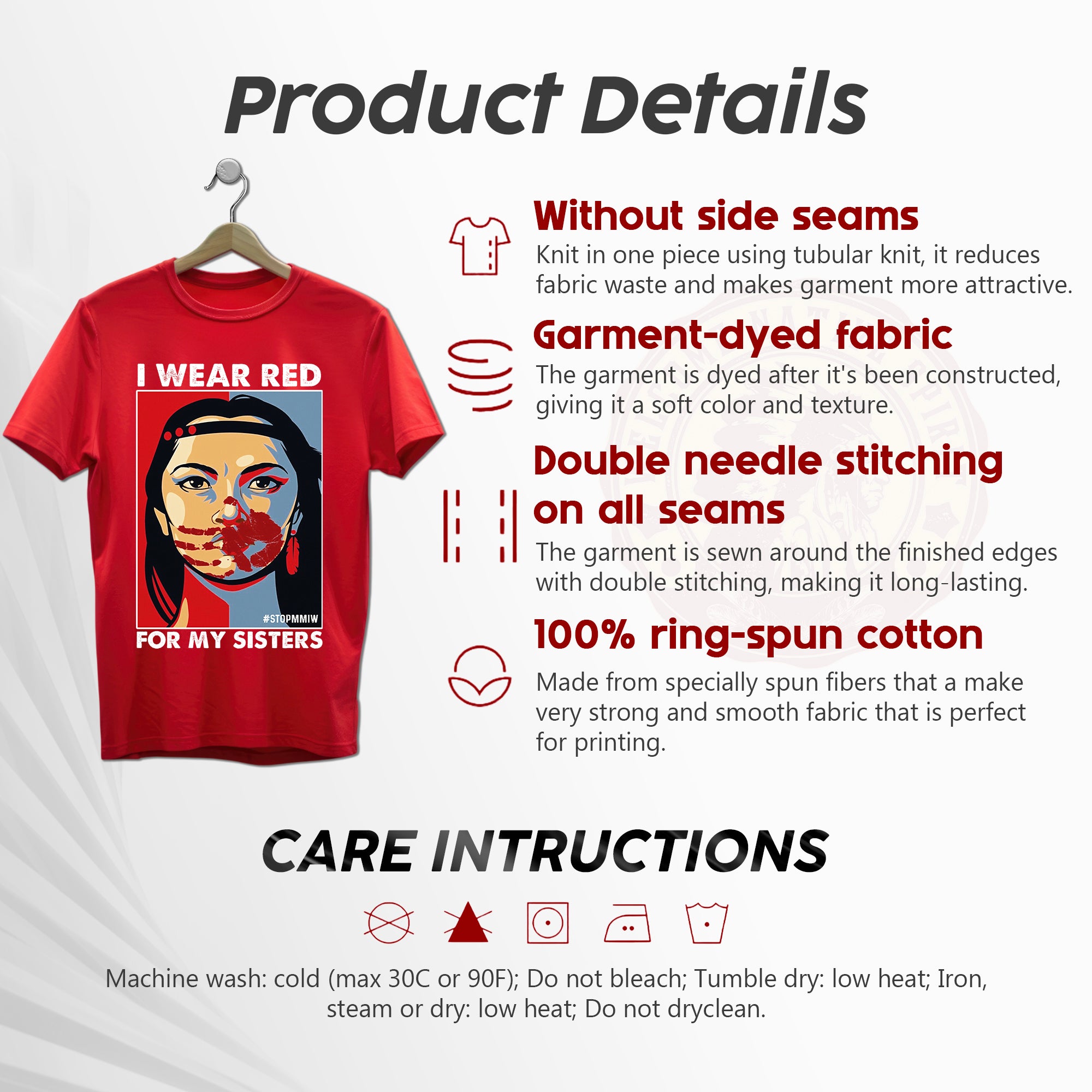 MMIW Native American Indigenous Red Hand Indian Blood Themed Unisex T-Shirt/Hoodie/Sweatshirt
