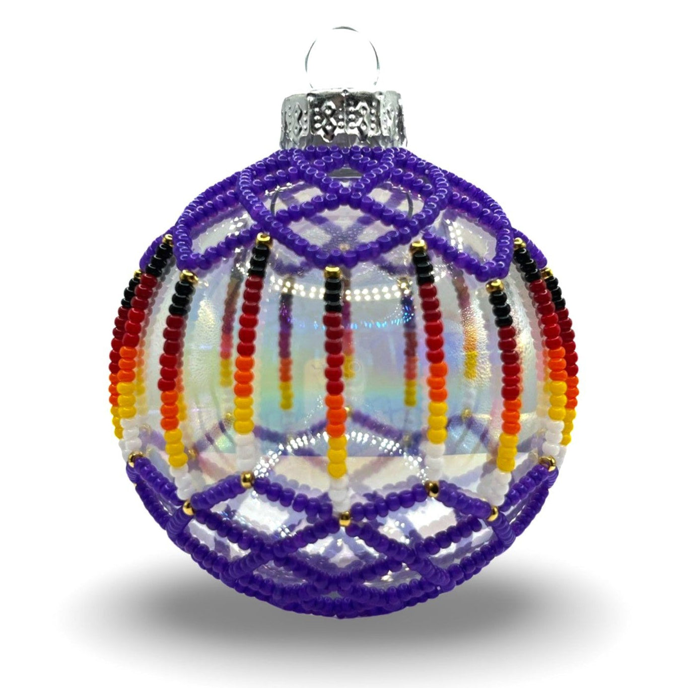 Purple Beaded Handmade Ornament Holiday Decor Gifts