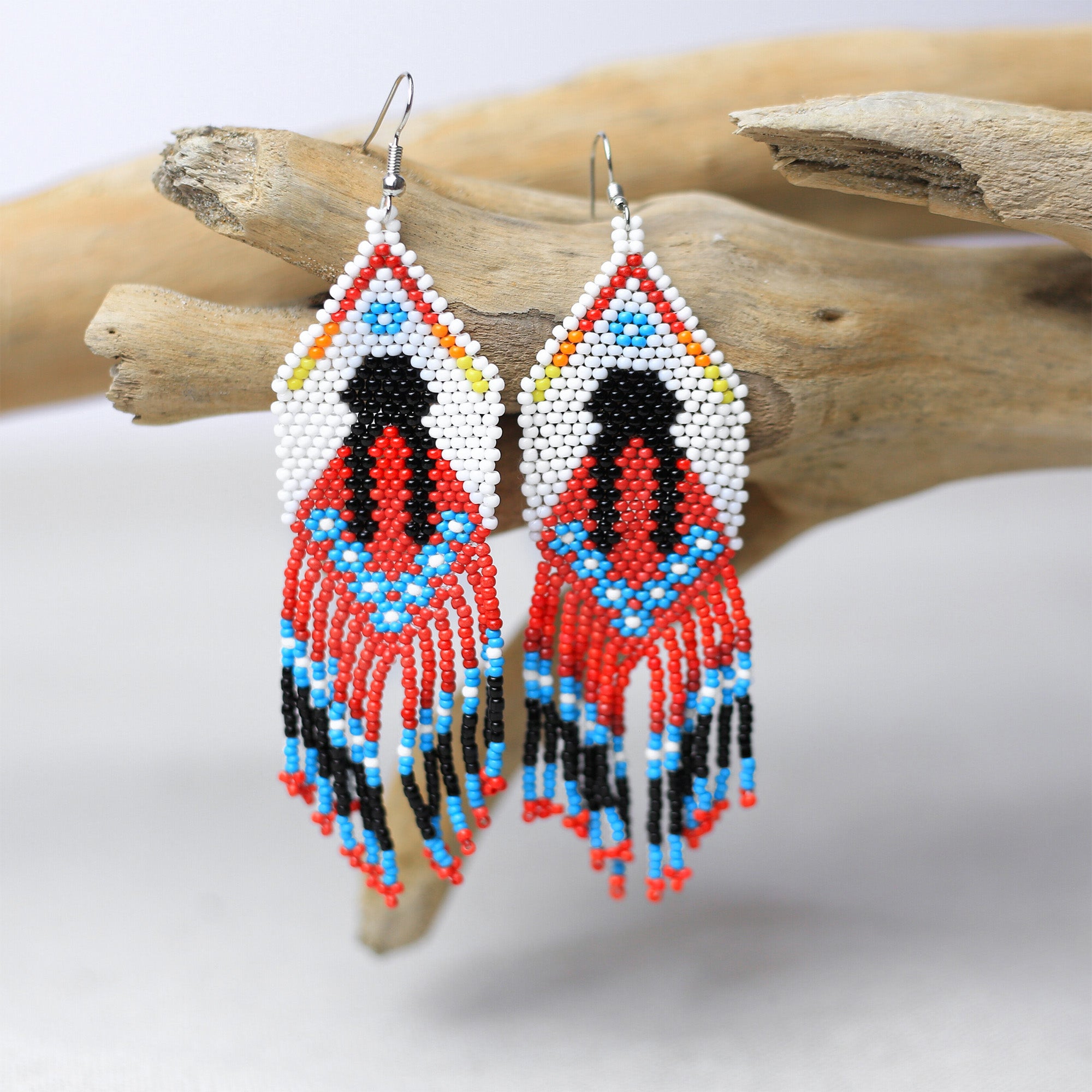 SALE 50% OFF - Indigenous Women Pattern Beaded Handmade Earrings