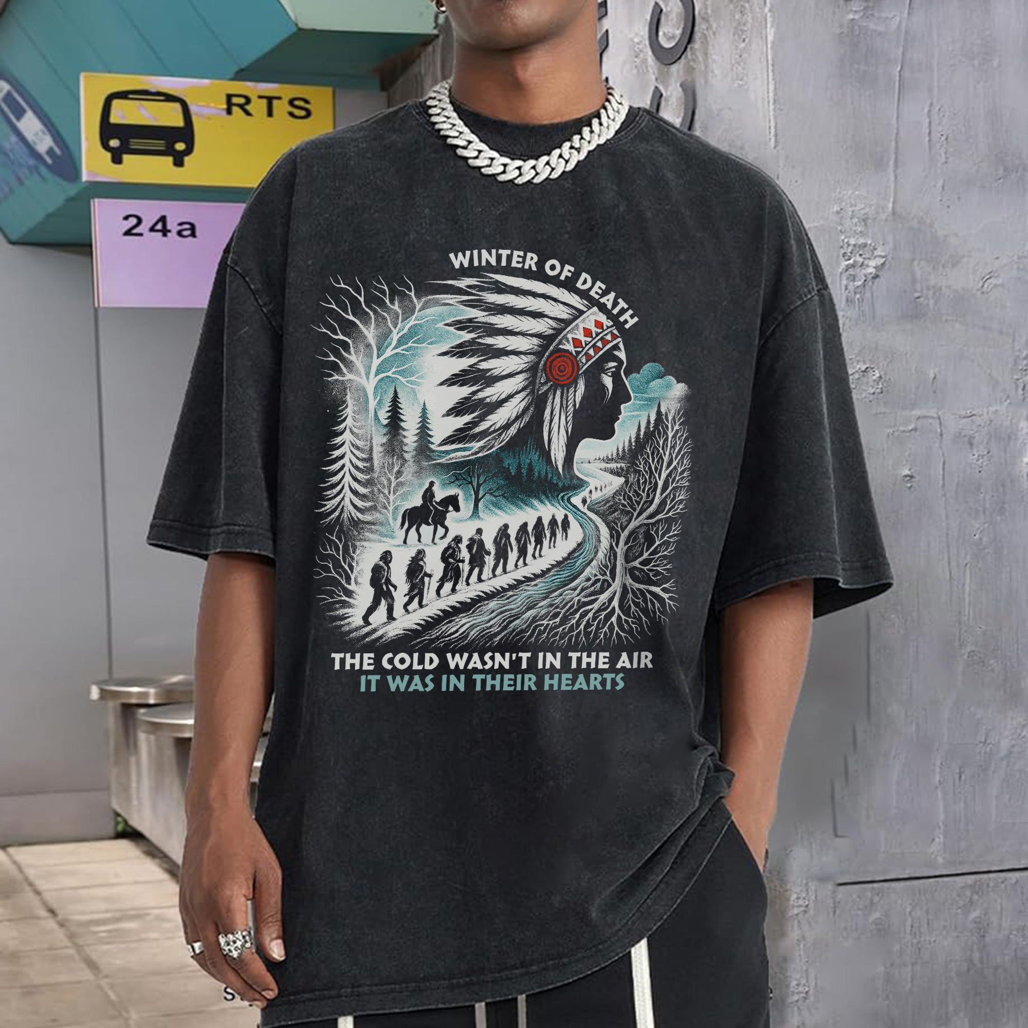 Winter of Death – Native Spirit Unisex Mineral Washed T-Shirt