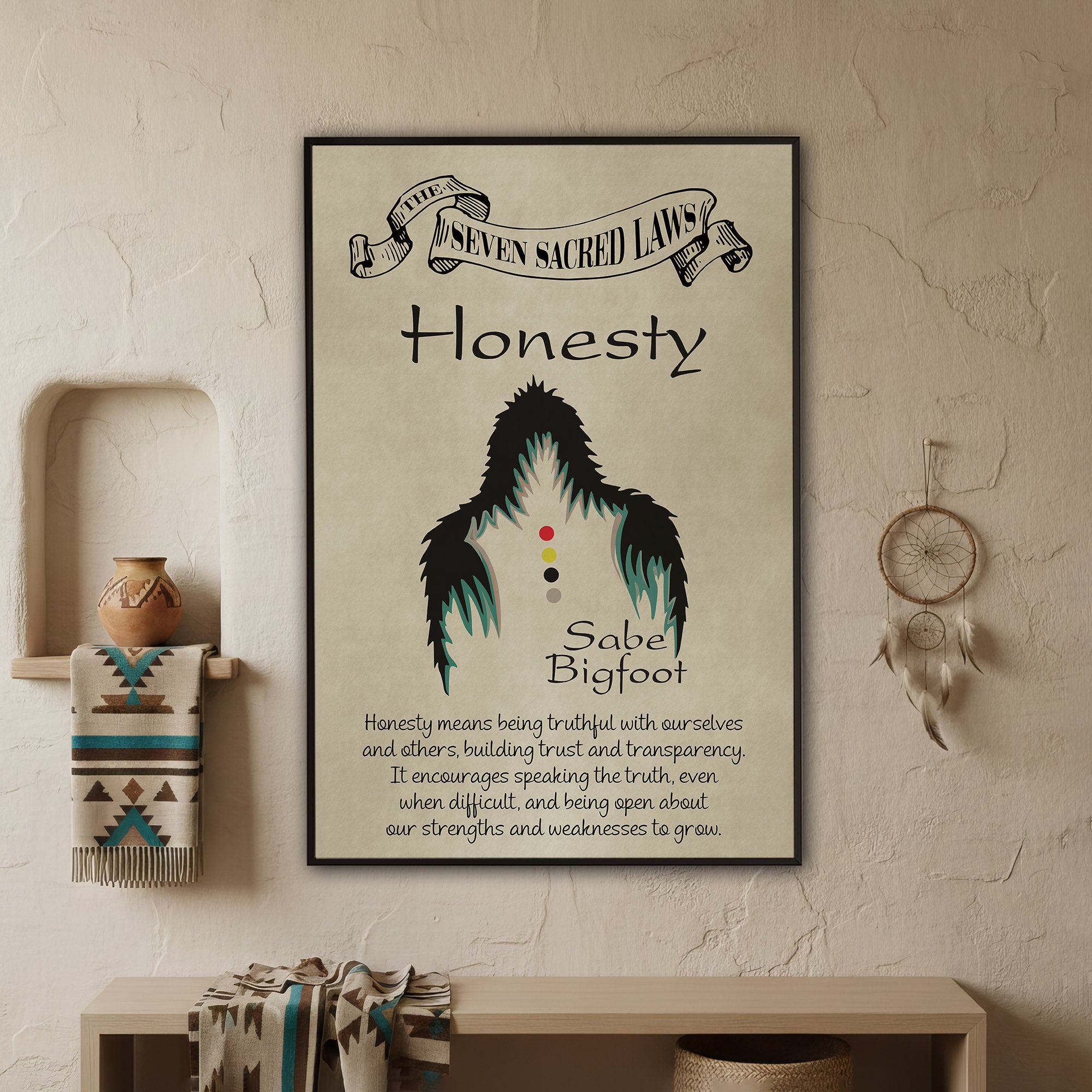 Honesty – Seven Sacred Laws Native American Spiritual Teaching Wall Art Poster/ Canvas