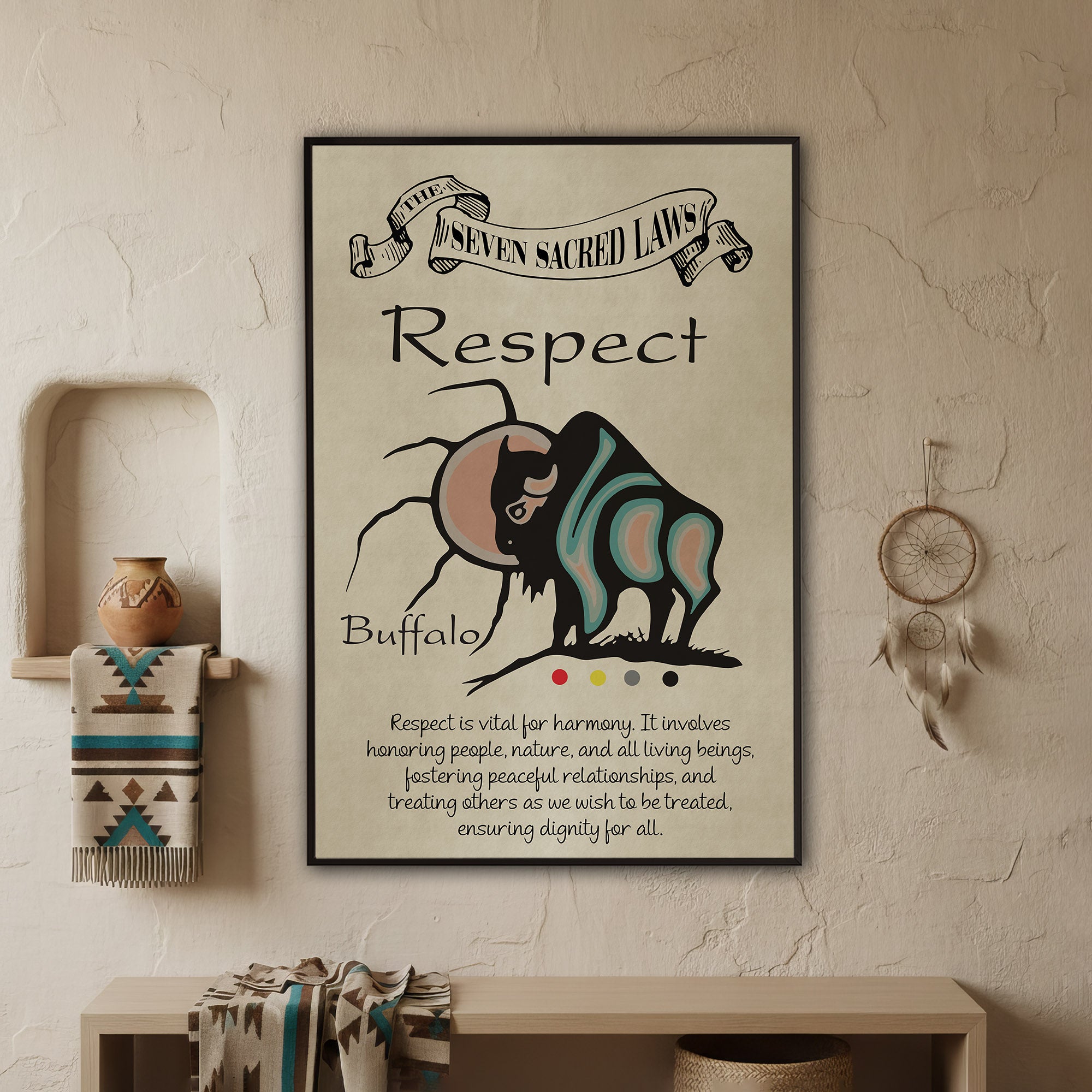 Respect – Seven Sacred Laws Native American Spiritual Teaching Wall Art Poster/ Canvas