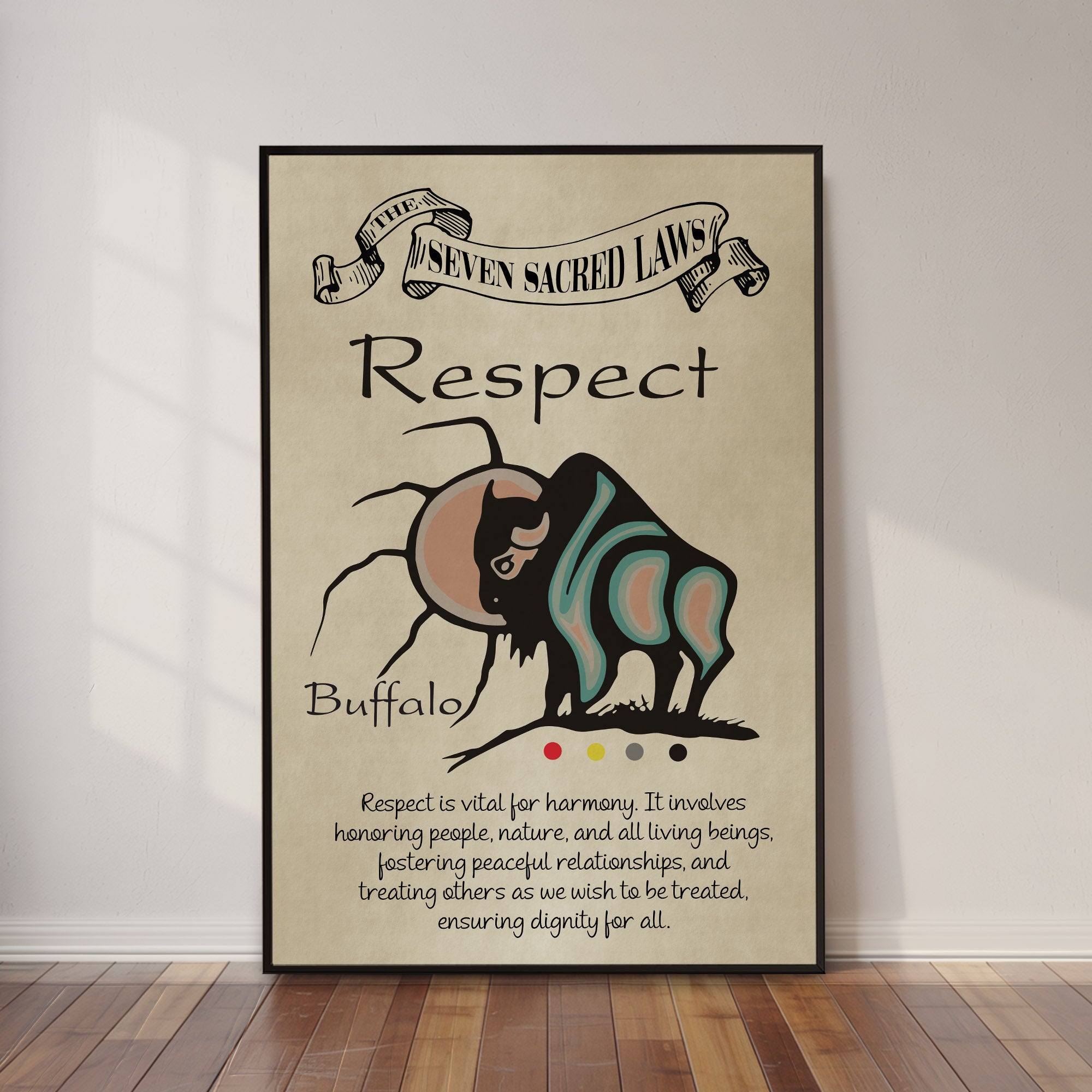 Respect – Seven Sacred Laws Native American Spiritual Teaching Wall Art Poster/ Canvas