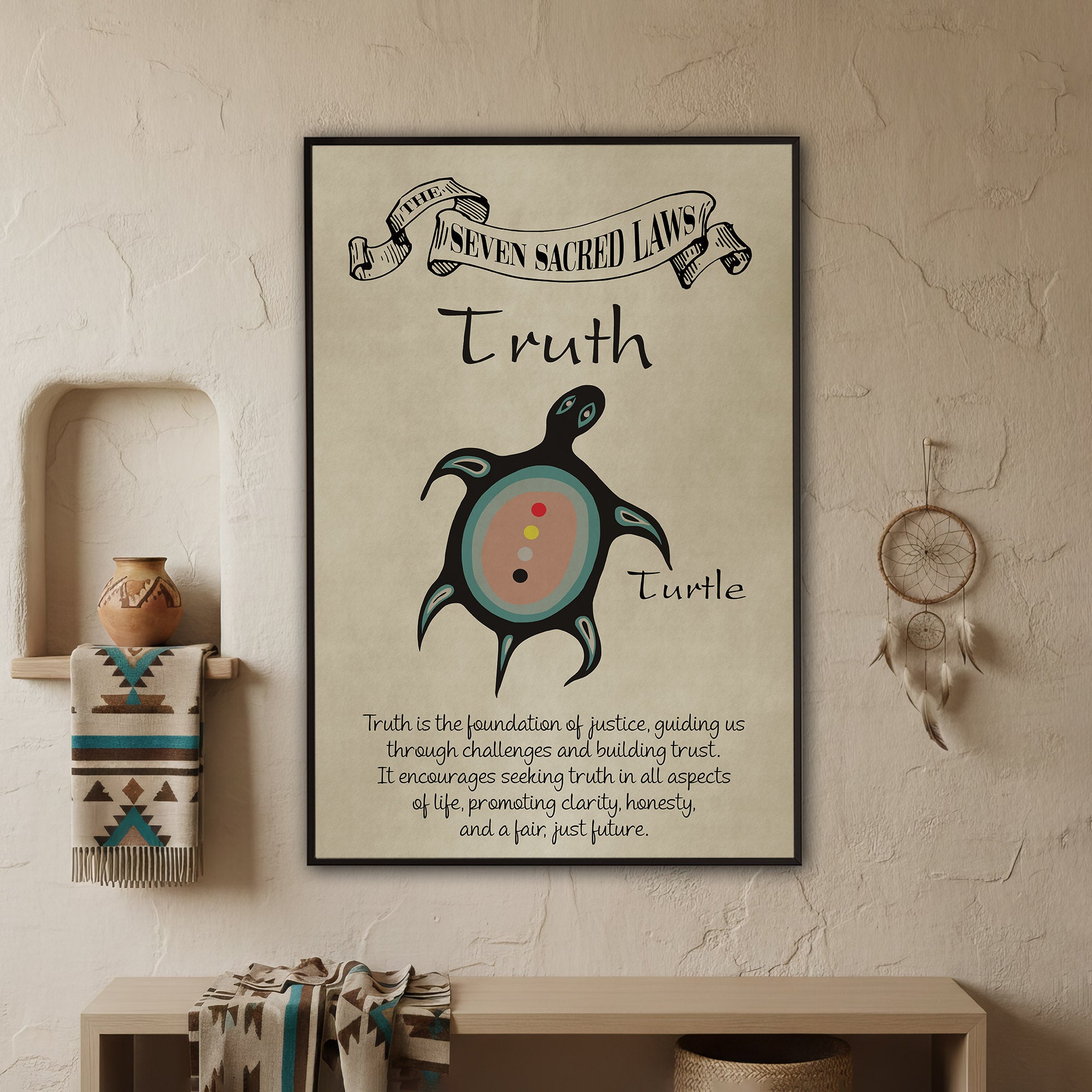 Truth – Seven Sacred Laws Native American Spiritual Teaching Wall Art Poster/ Canvas