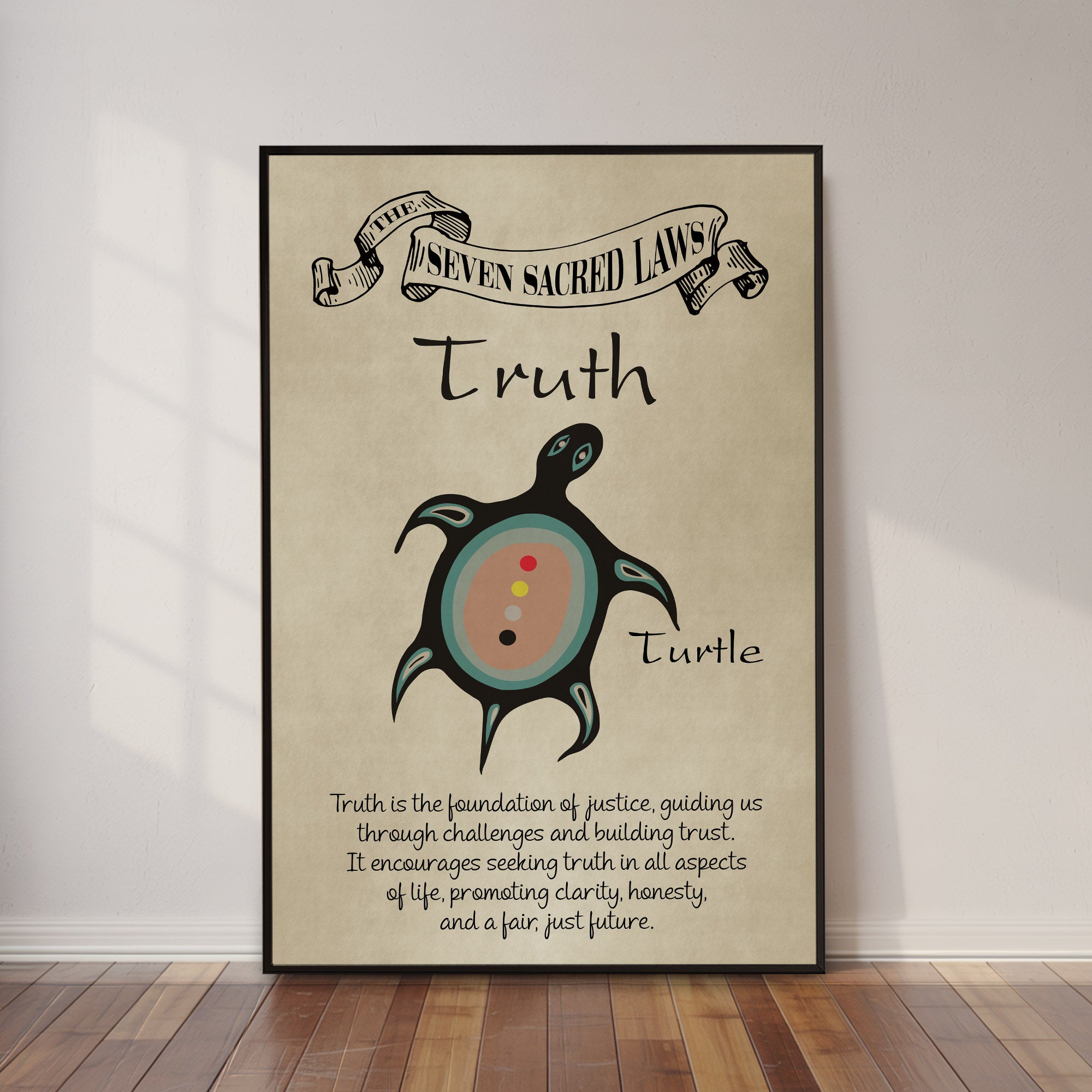Truth – Seven Sacred Laws Native American Spiritual Teaching Wall Art Poster/ Canvas