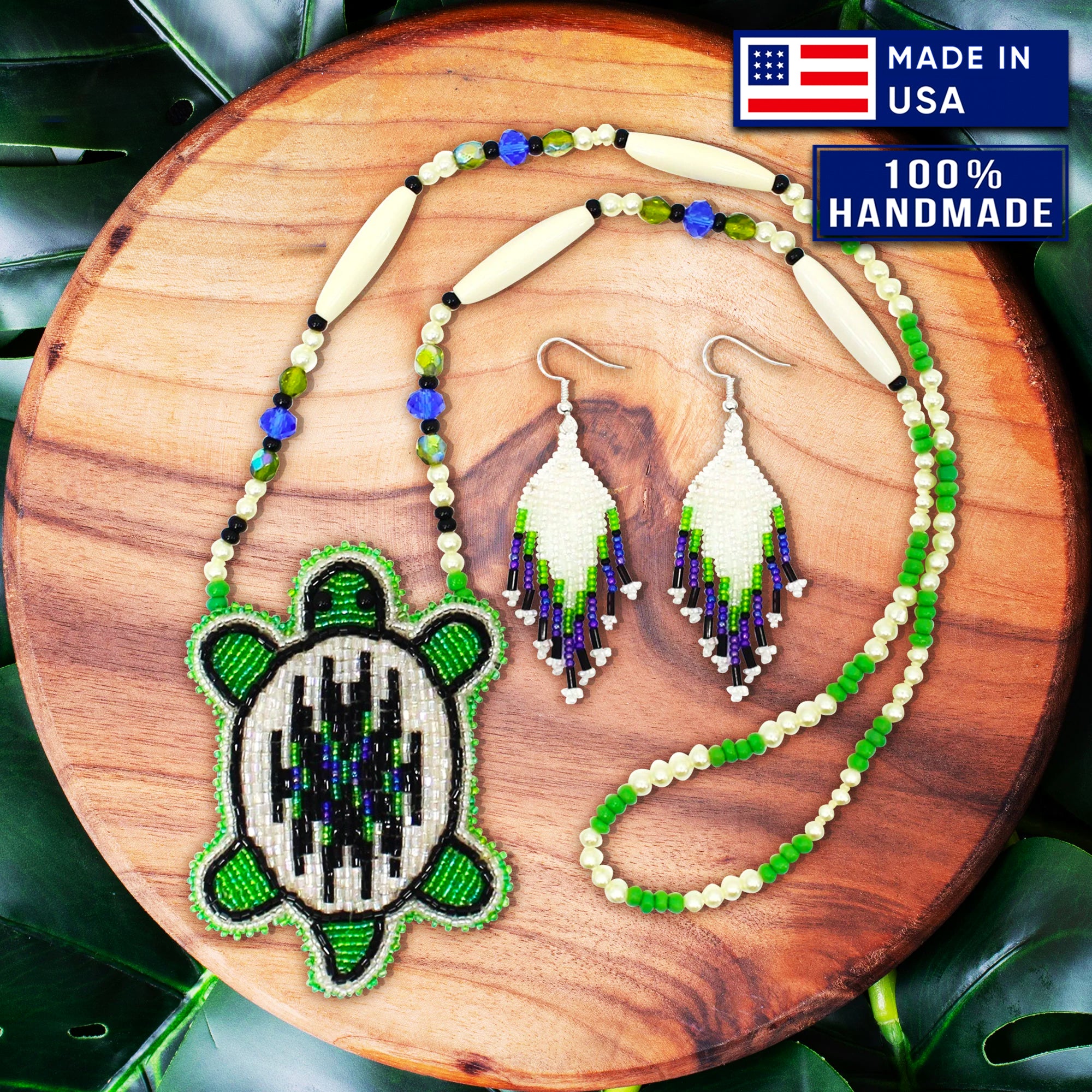 Handmade store necklace & earrings - native